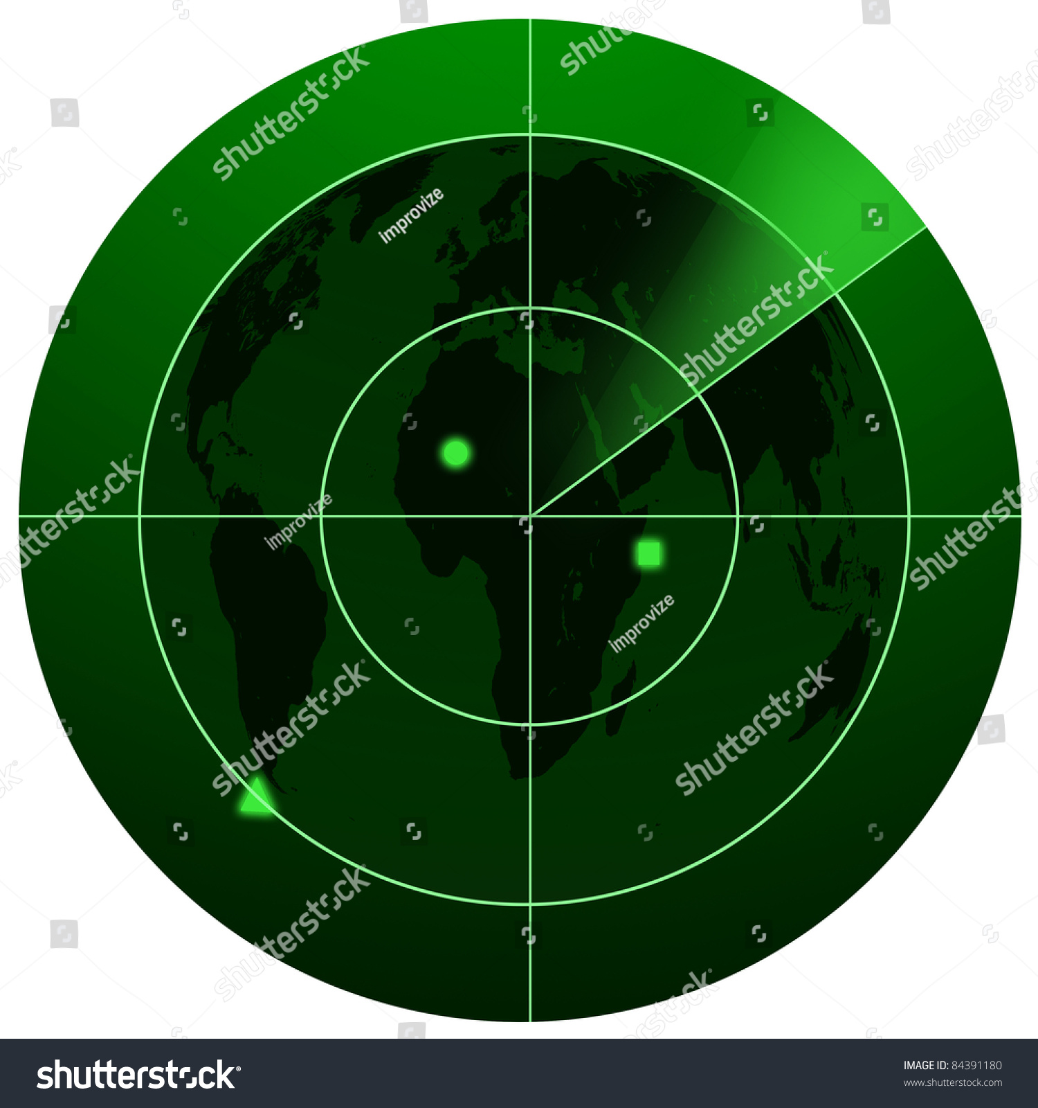 World Map Radar Screen Stock Illustration 84391180 - Shutterstock