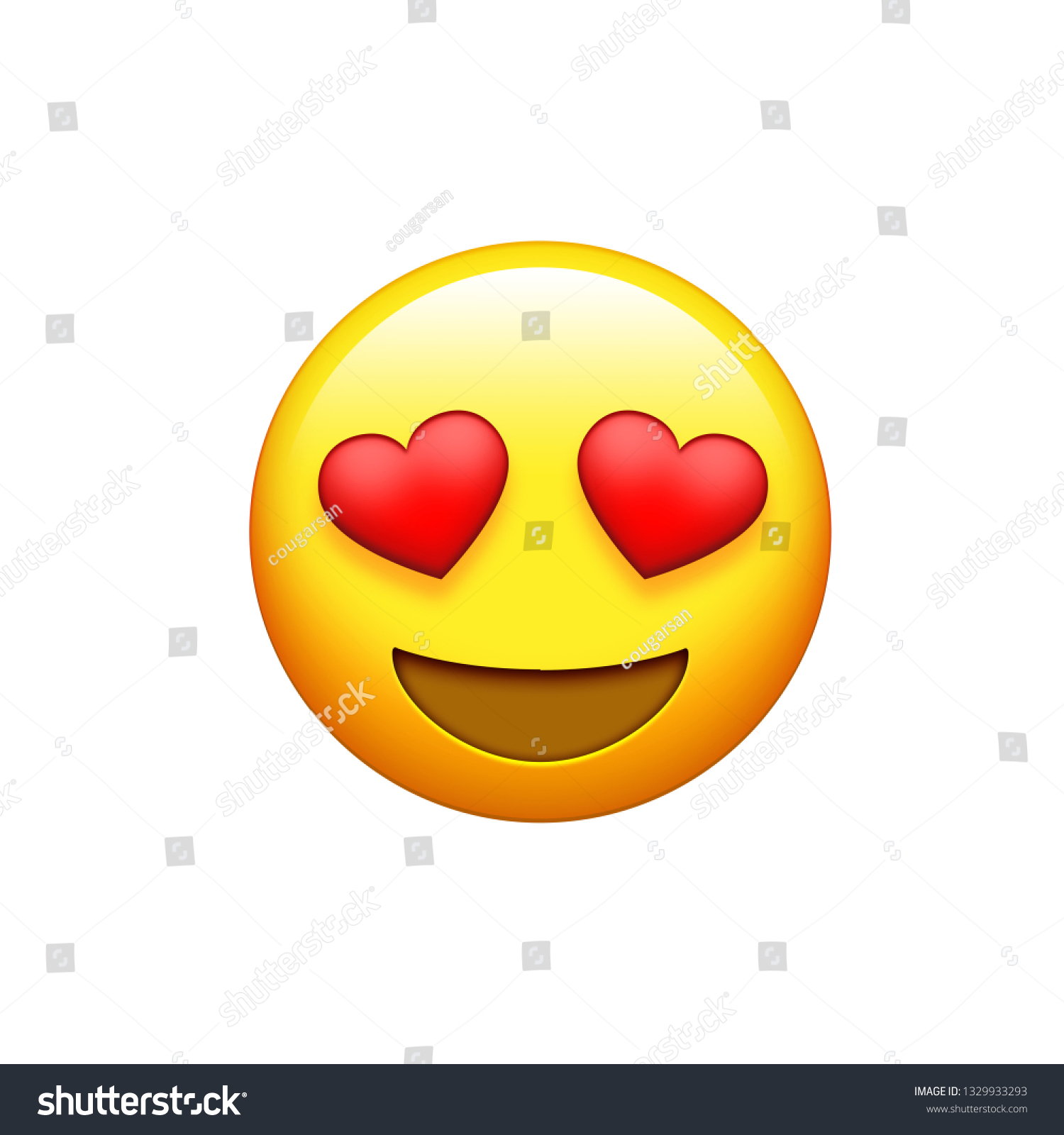 Yellow Face Red Heart Eyes Big Stock Illustration 1329933293 | Shutterstock