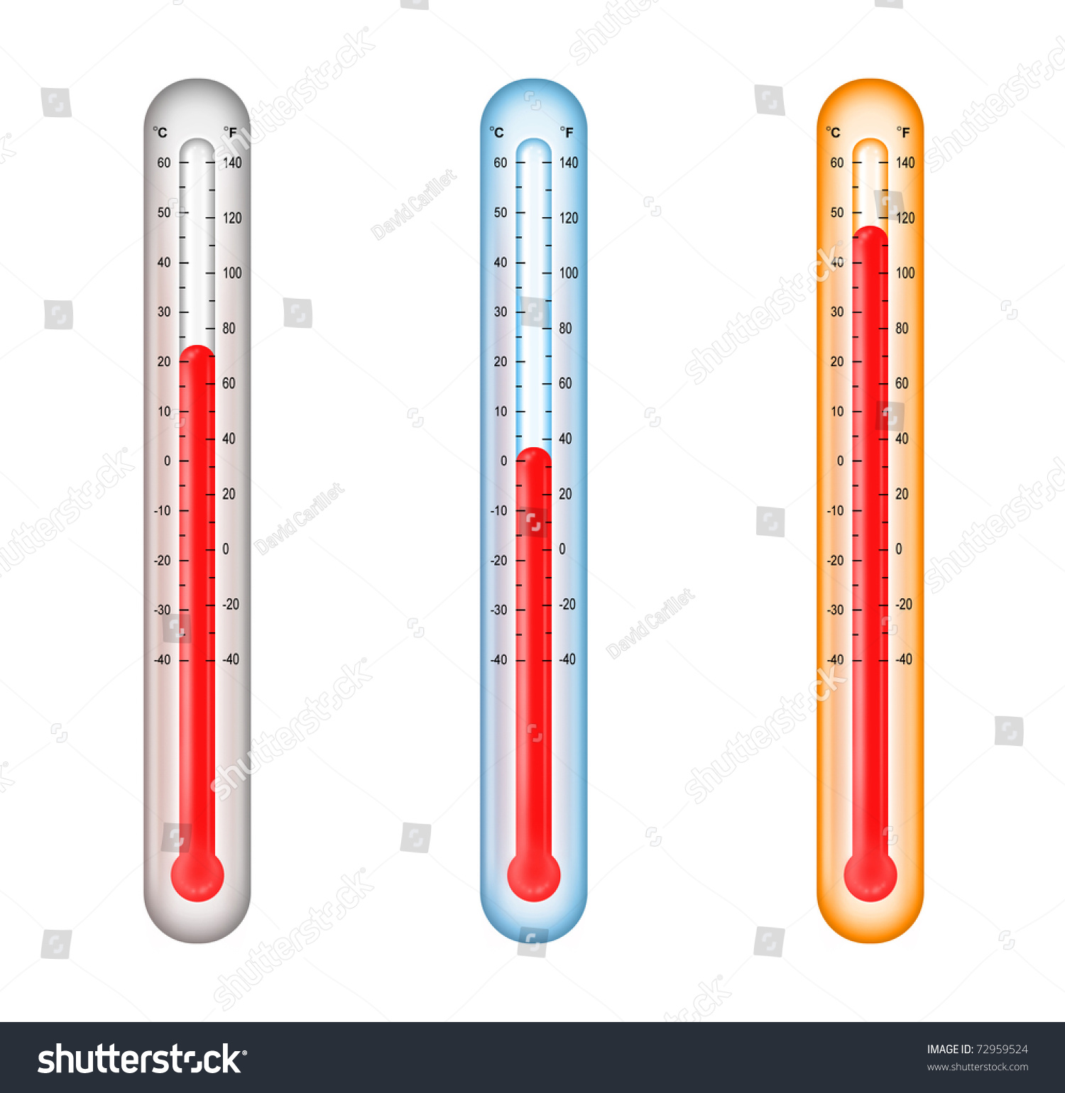 Thermometers Medium Cold Hot Temperatures Stock Illustration 72959524 ...