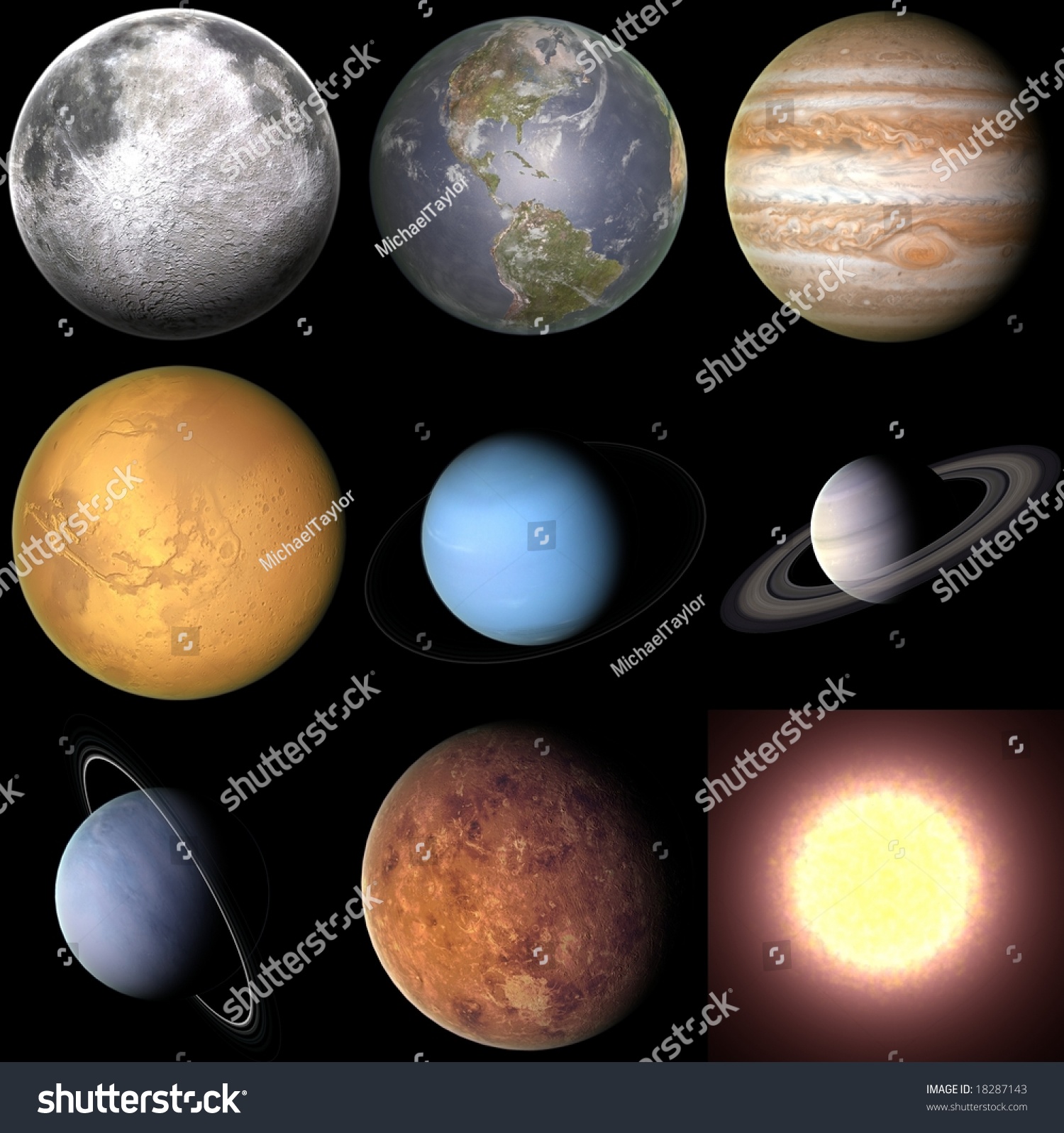 These Are Various Solar System Objects Each Rendered At 1000 X 1000 ...
