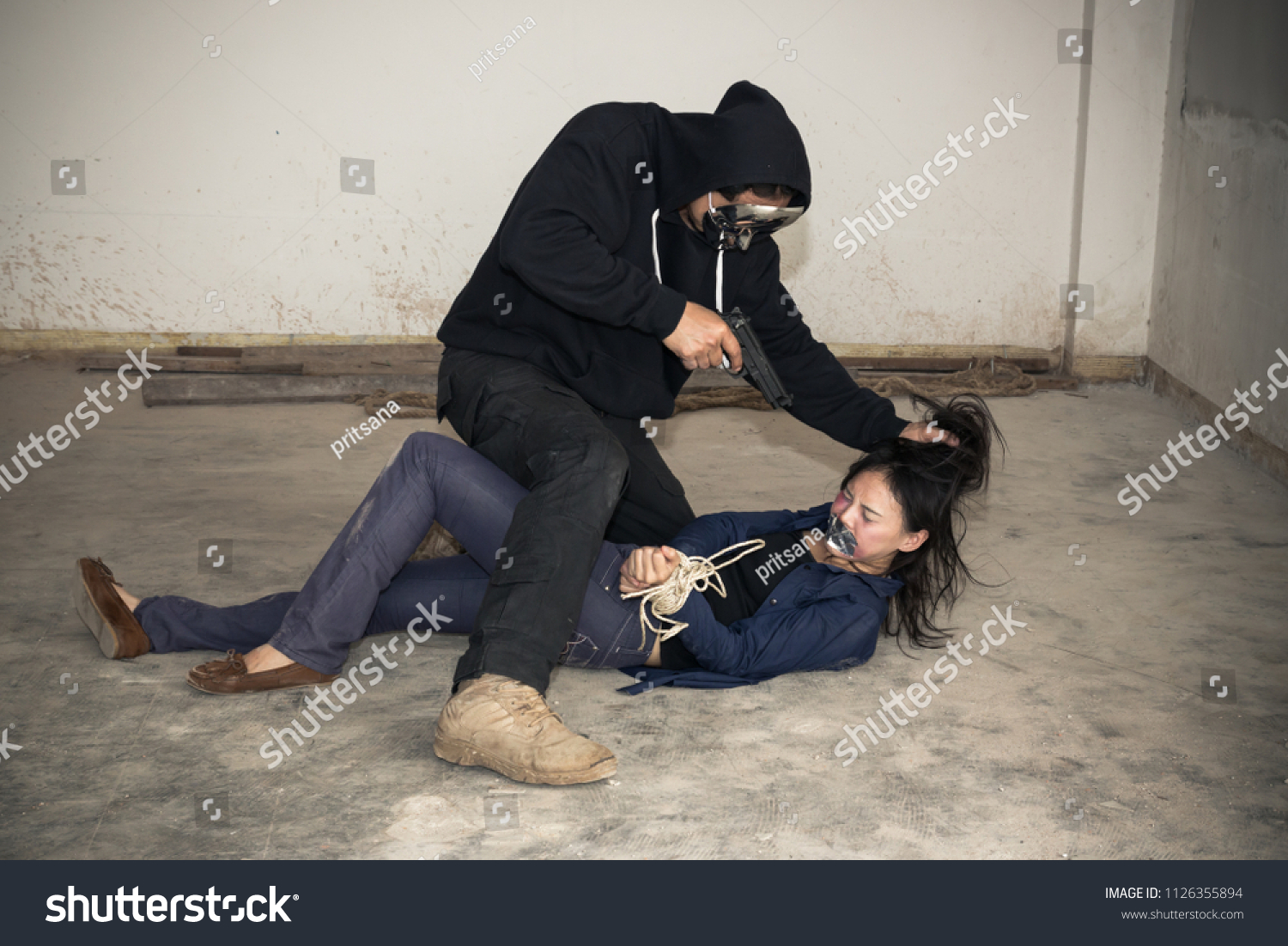 Thief Robber Attacking Young Women Raping Stock Photo (Edit Now ...