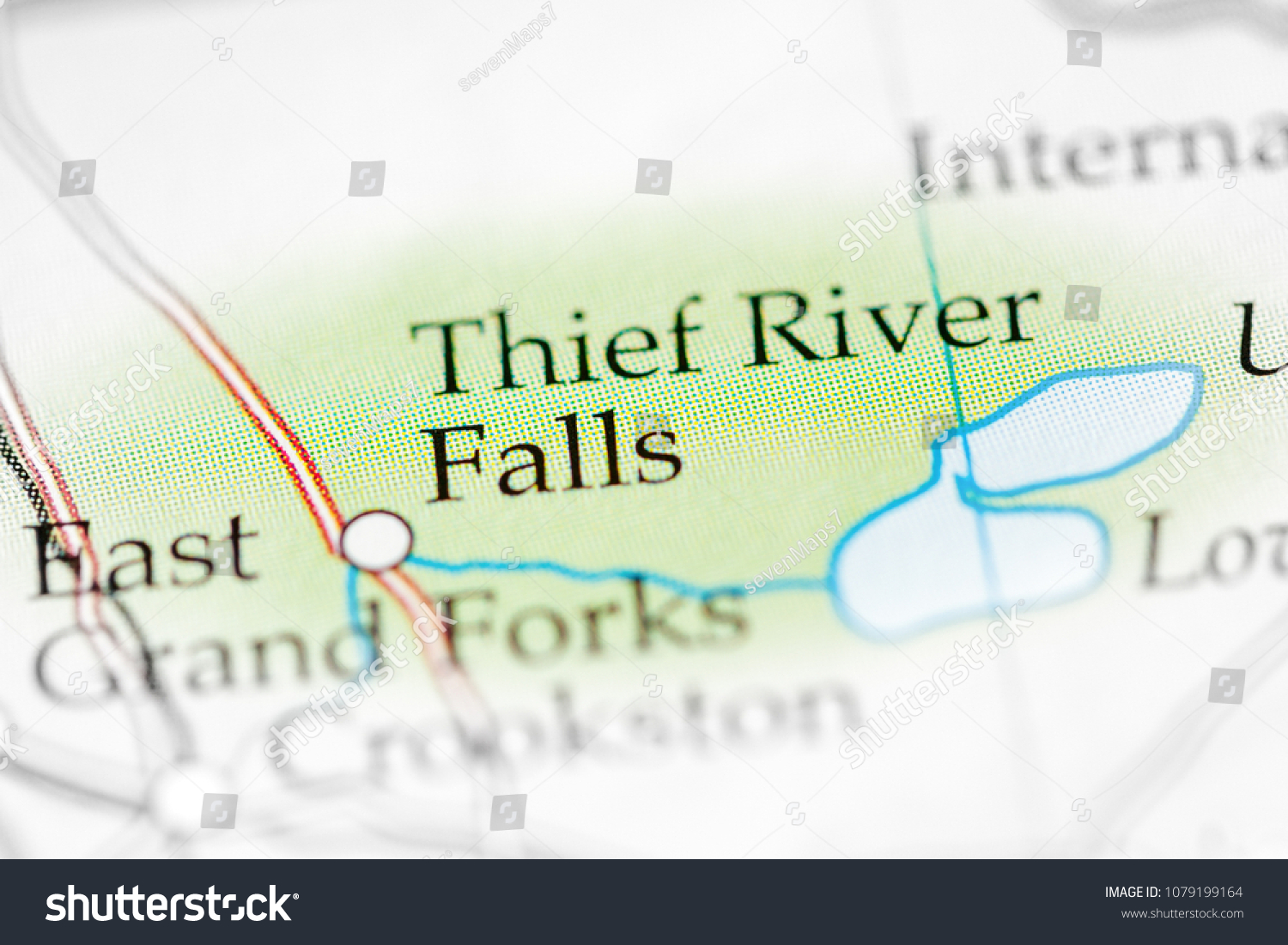 Stock Photo Thief River Falls Usa On A Map 1079199164 