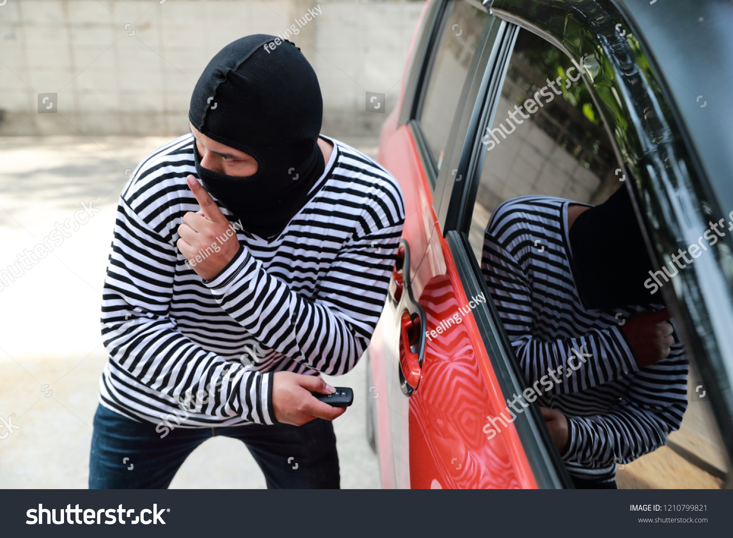 Thief Try Break Into Car Key Stock Photo Edit Now