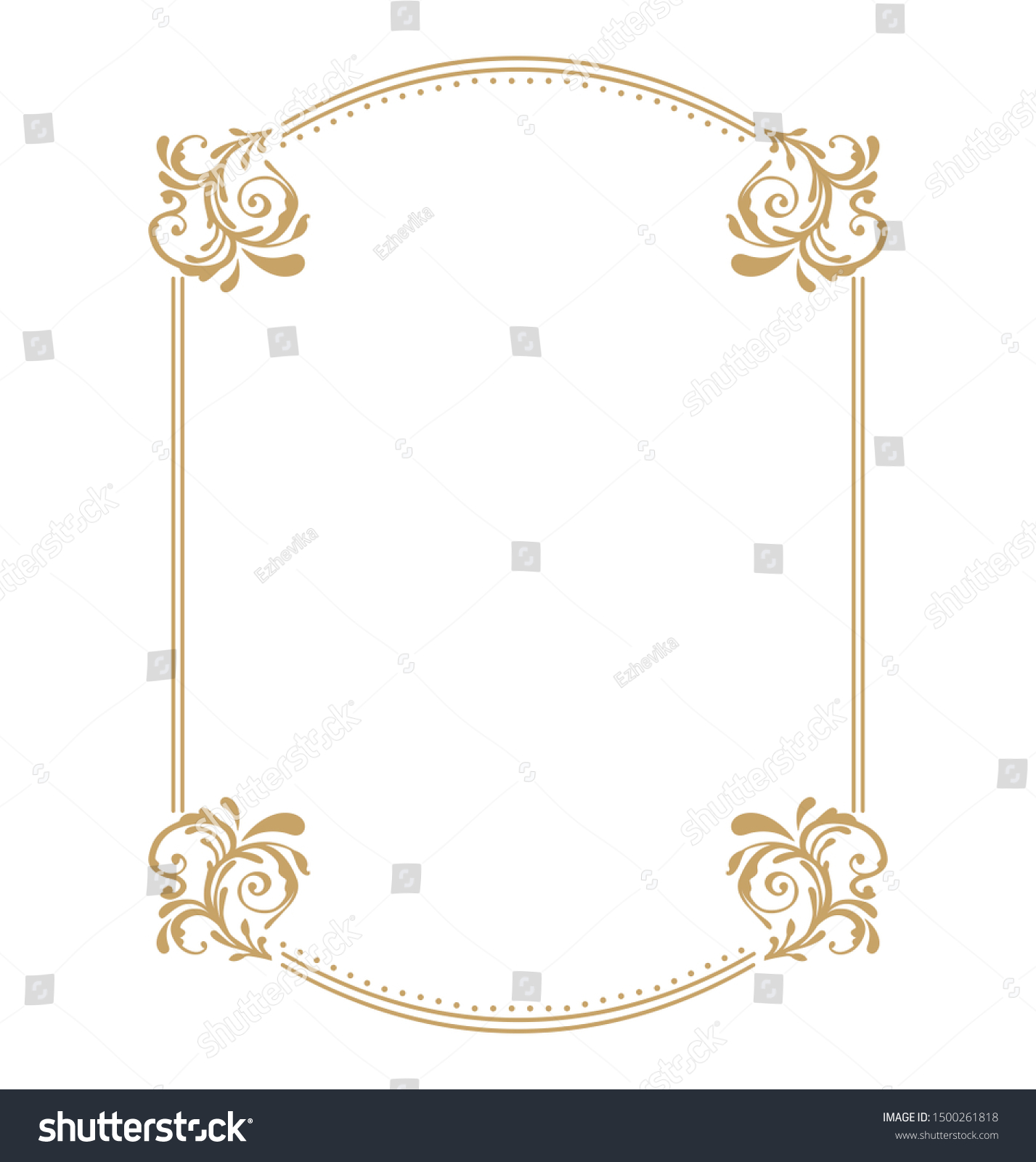 Thin Gold Beautiful Decorative Vintage Frame Stock Illustration ...