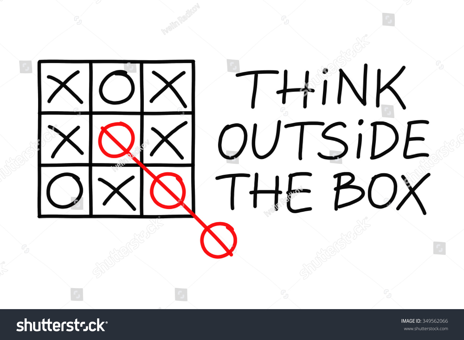 Think Outside Box Tictactoe Game Concept Stock Illustration 349562066 ...