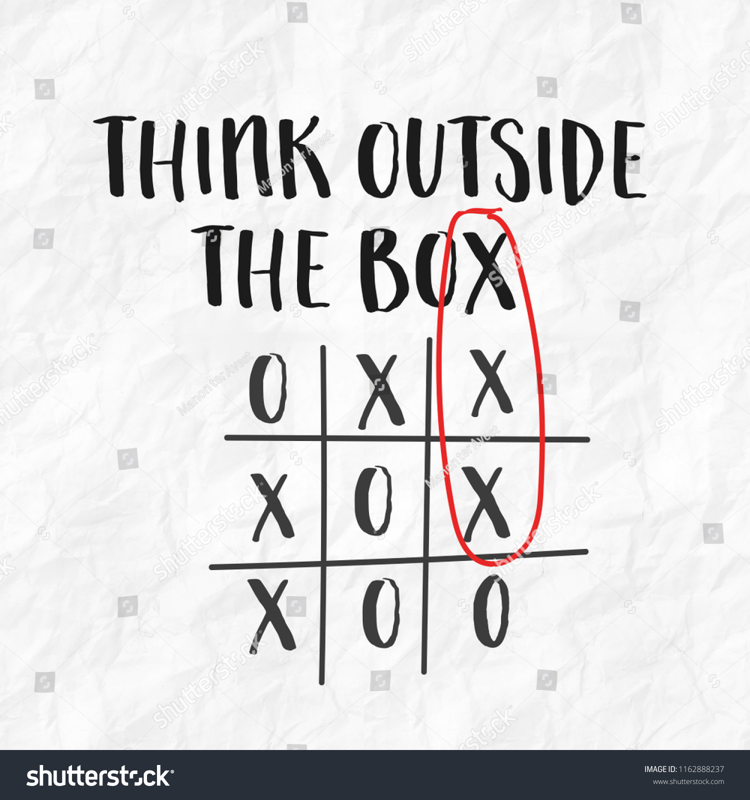 Think Outside Box Tic Tac Toe Stock Photo (Edit Now) 1162888237