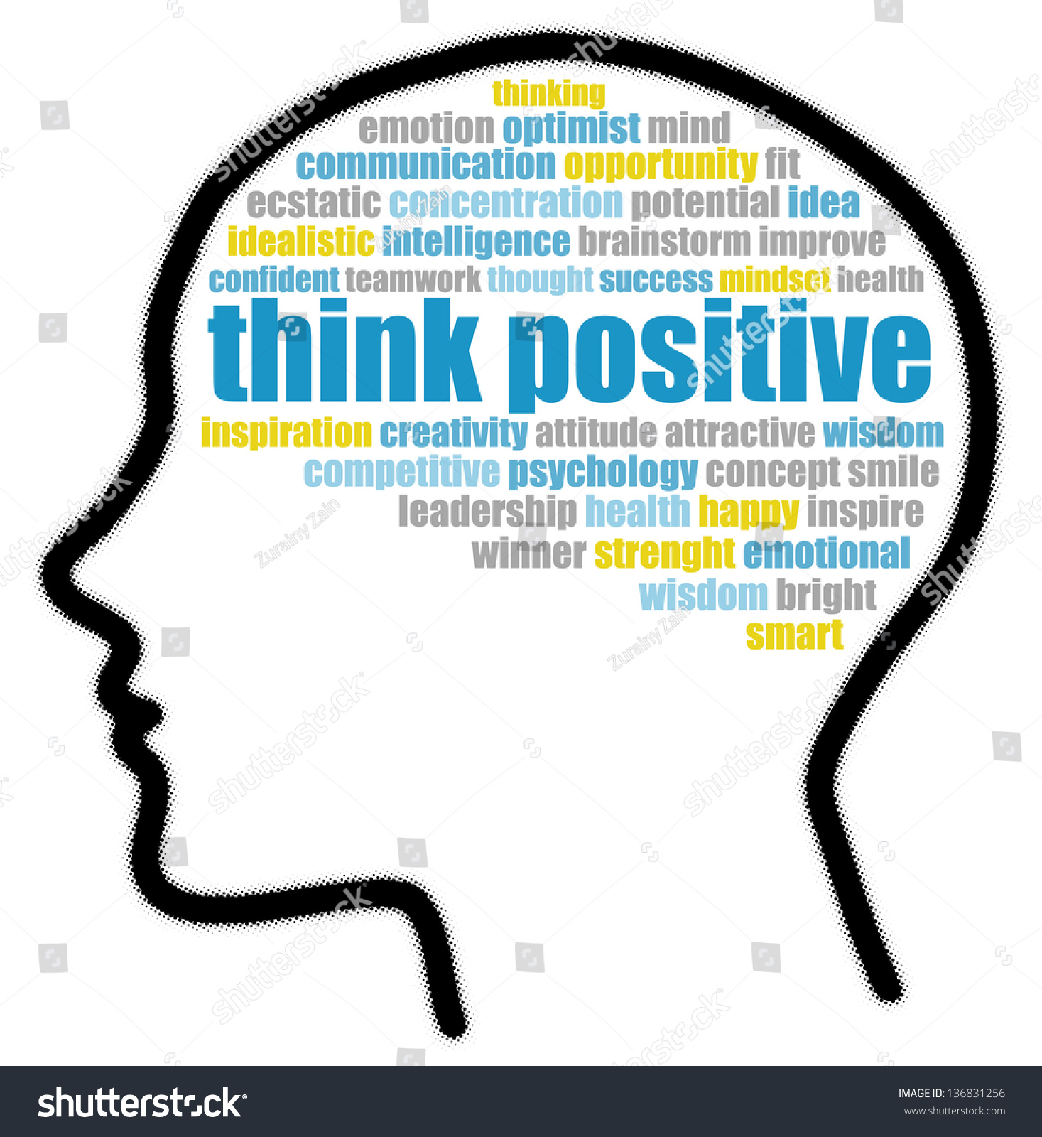 Think Positive In Speech Bubble Stock Photo 136831256 : Shutterstock