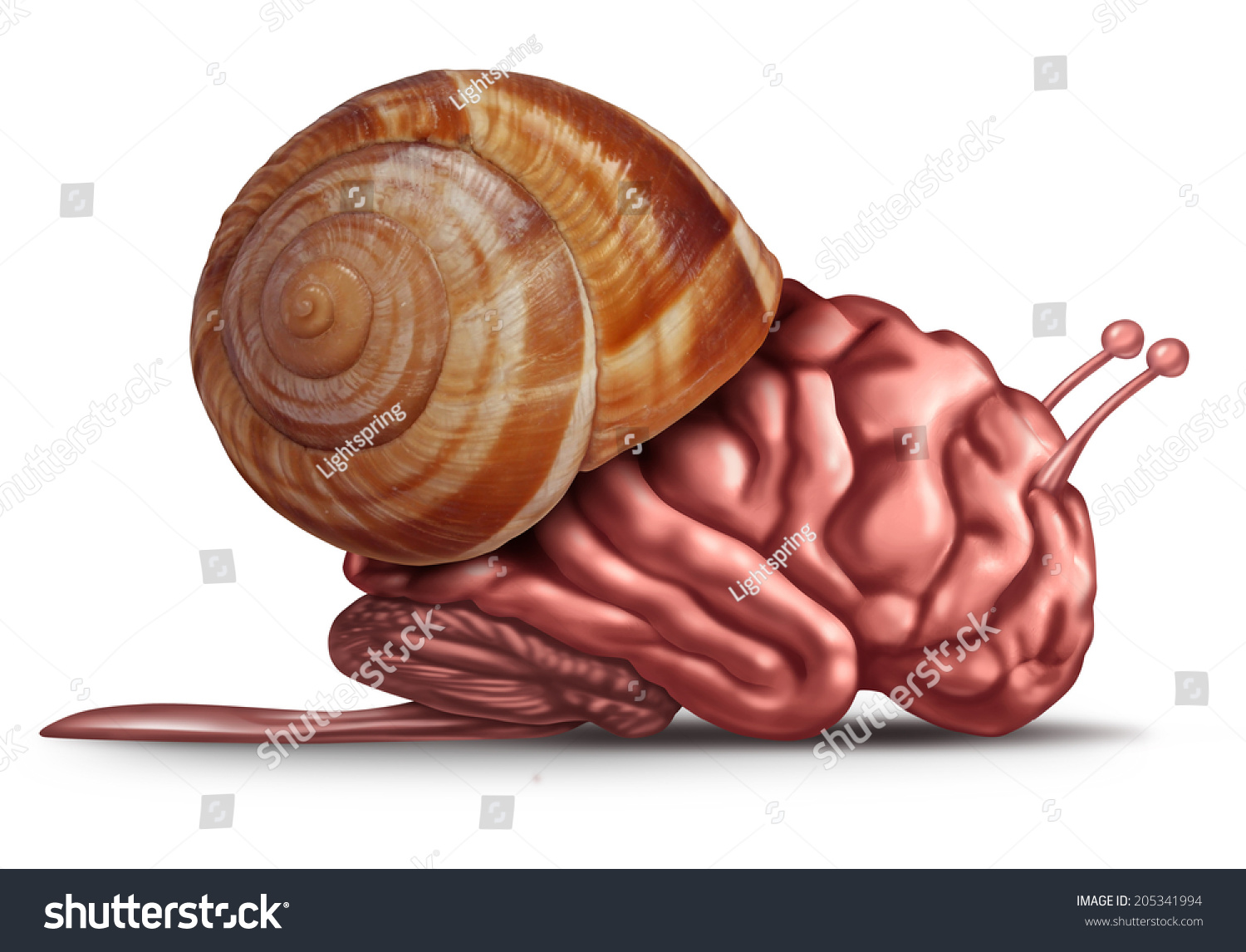 Thinking Slow Brain Function Problems Concept Stock Illustration ...