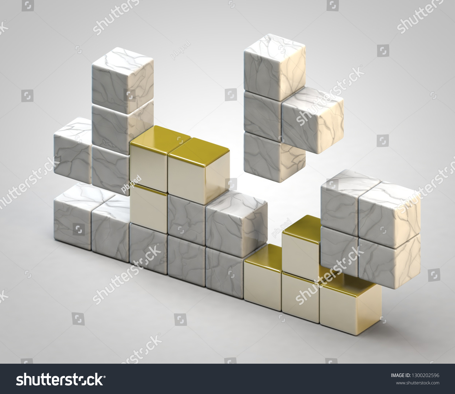 This 3d Illustration Falling Blocks Like Stock Illustration