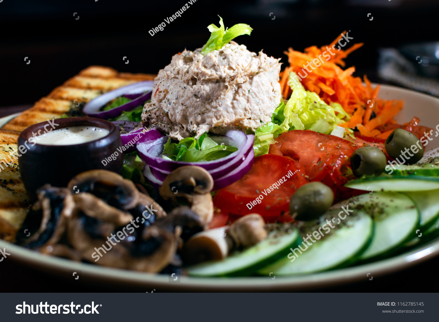 This Mixed Salad Tuna Fish Made Stock Photo Edit Now 1162785145