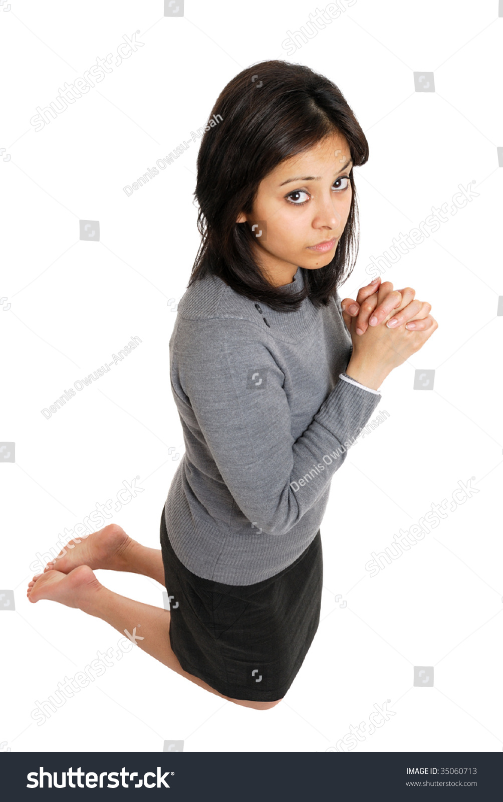 This Image Woman Kneeling Doing Prayer Stock Photo 35060713 - Shutterstock