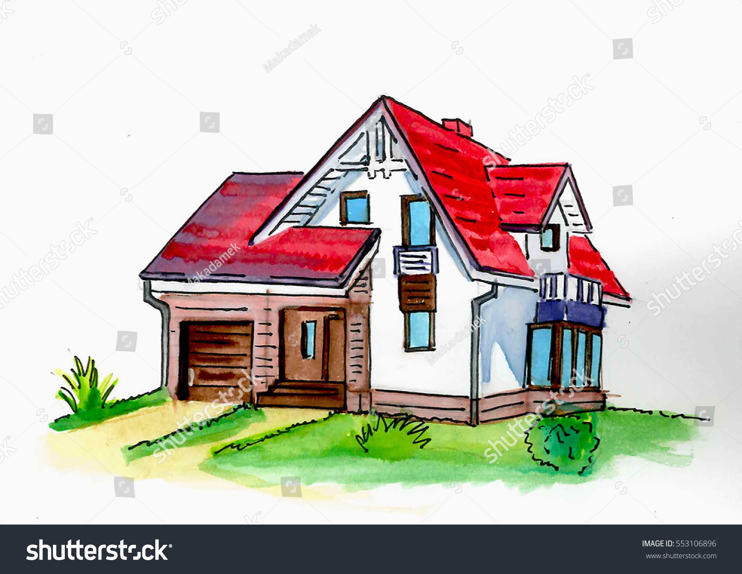 Featured image of post House Drawing Colour Photo : Photo drawn in ink of house or building, 8x 10, drawn from your photos, including 11x 14 cream colored mat.