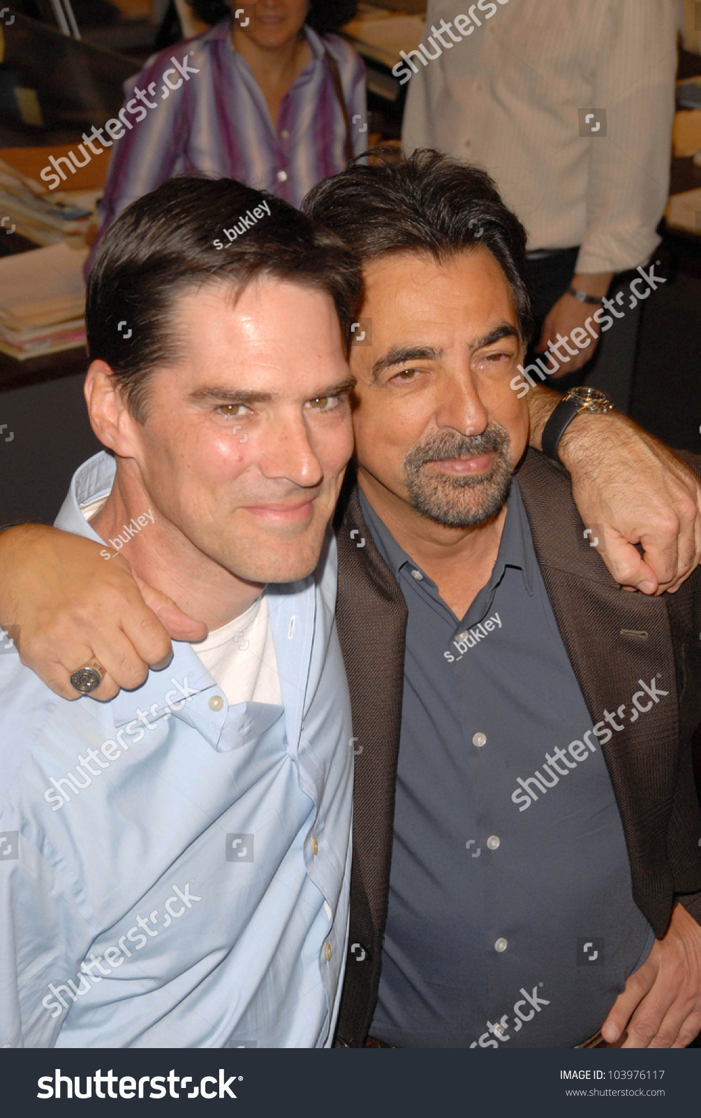 Thomas Gibson And Joe Mantegna At The Criminal Minds 100th Episode ...