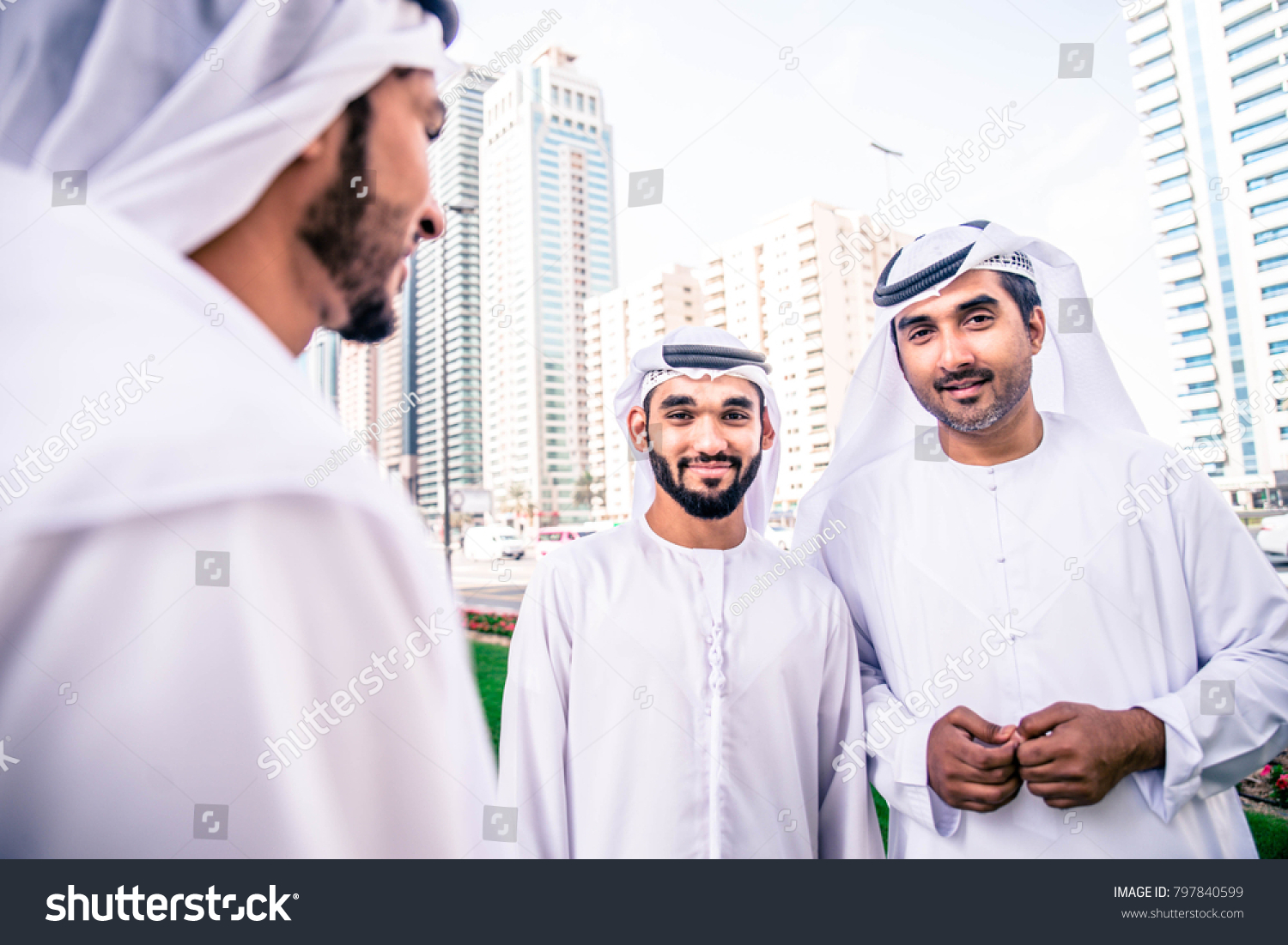 Three Arabic Men Bonding Outdoors Businesspeople Stock Photo (Edit Now ...