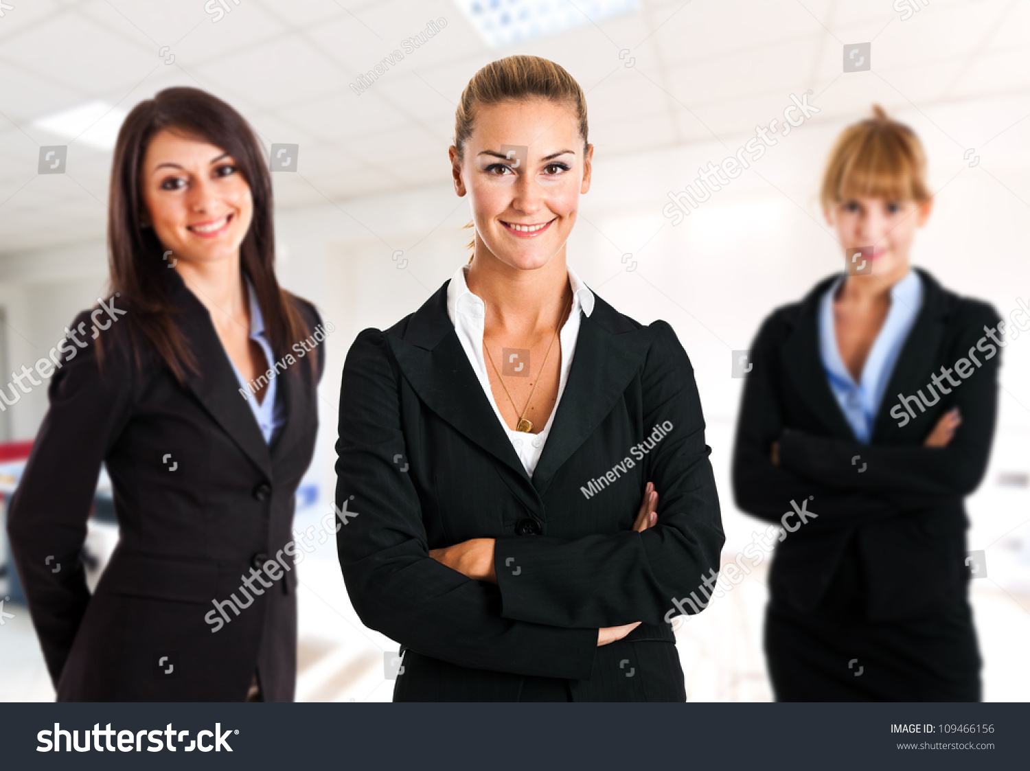 Three Business Women In An Office Stock Photo 109466156 : Shutterstock