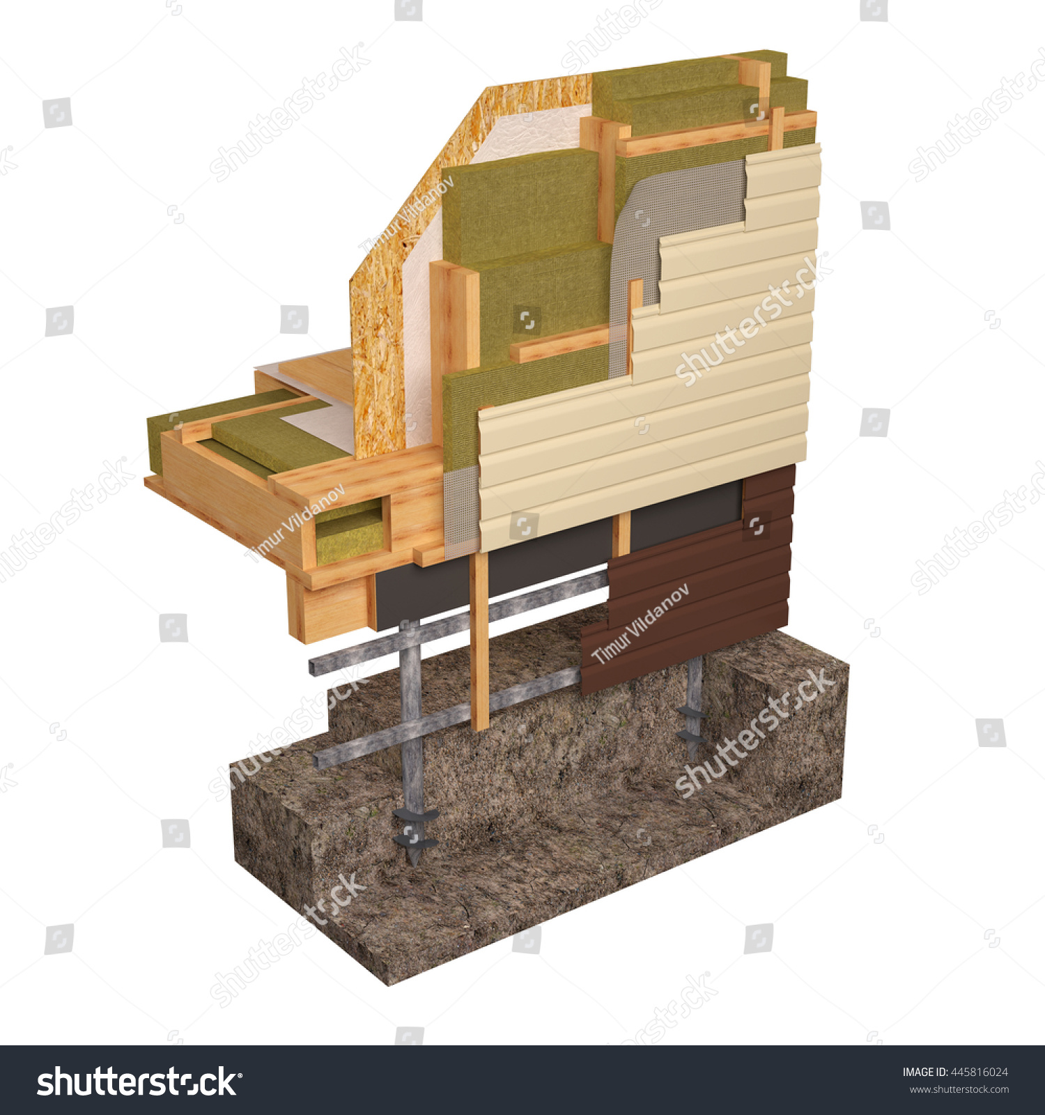 Threedimensional Image Concept Building Frame House Stock Photo