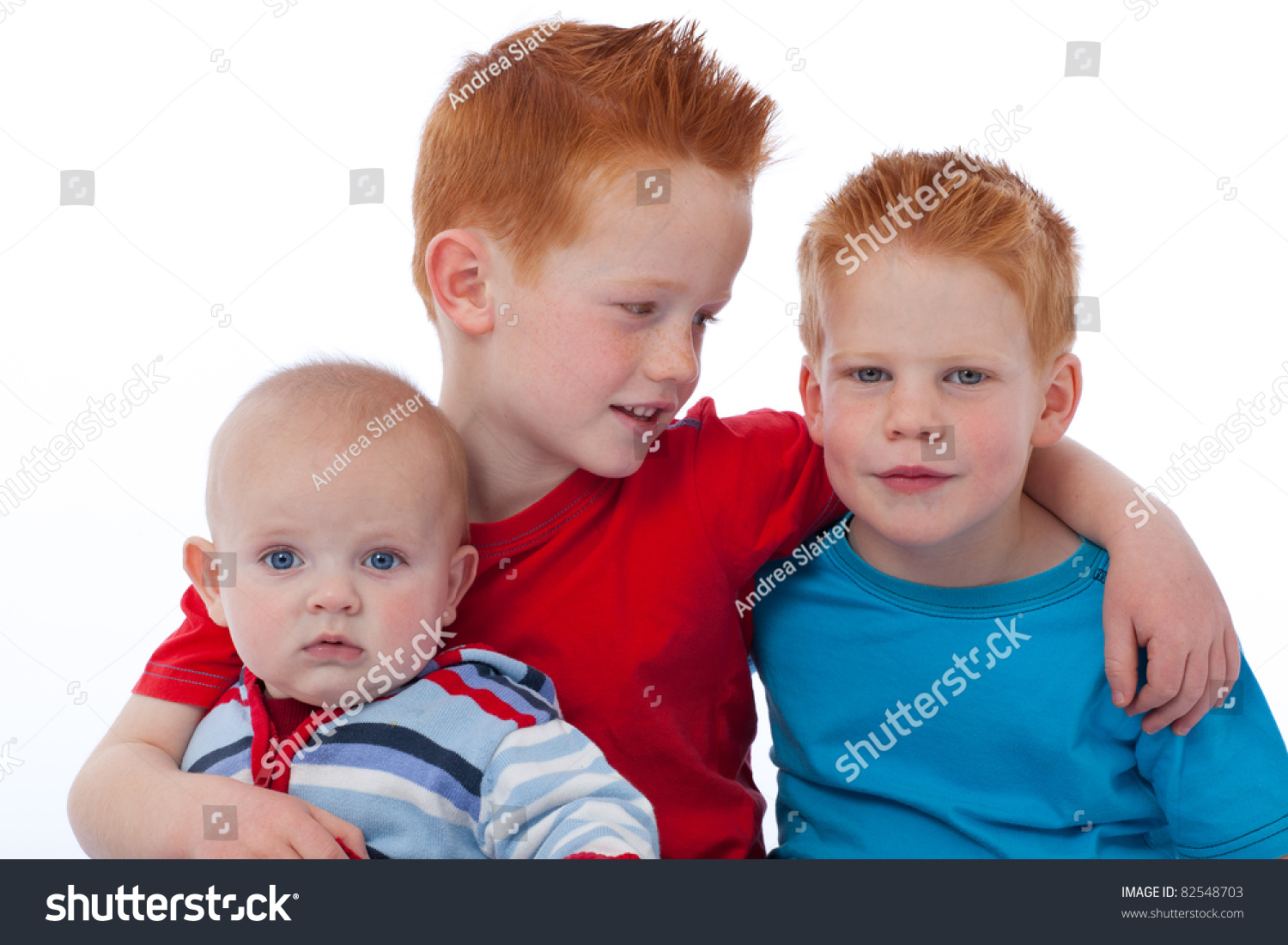 Three Happy Red Haired Brothers Smiling Stock Photo 82548703 - Shutterstock