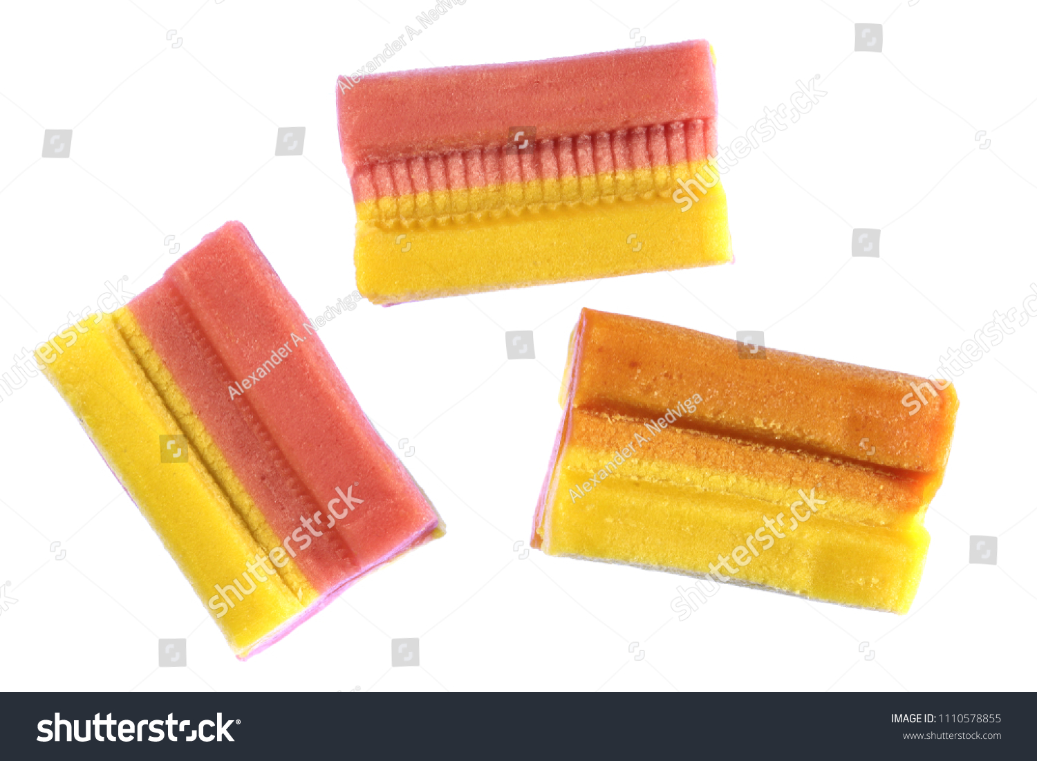 Three Isolated Colored Bubble Gum Texture Stock Photo (Edit Now) 1110578855