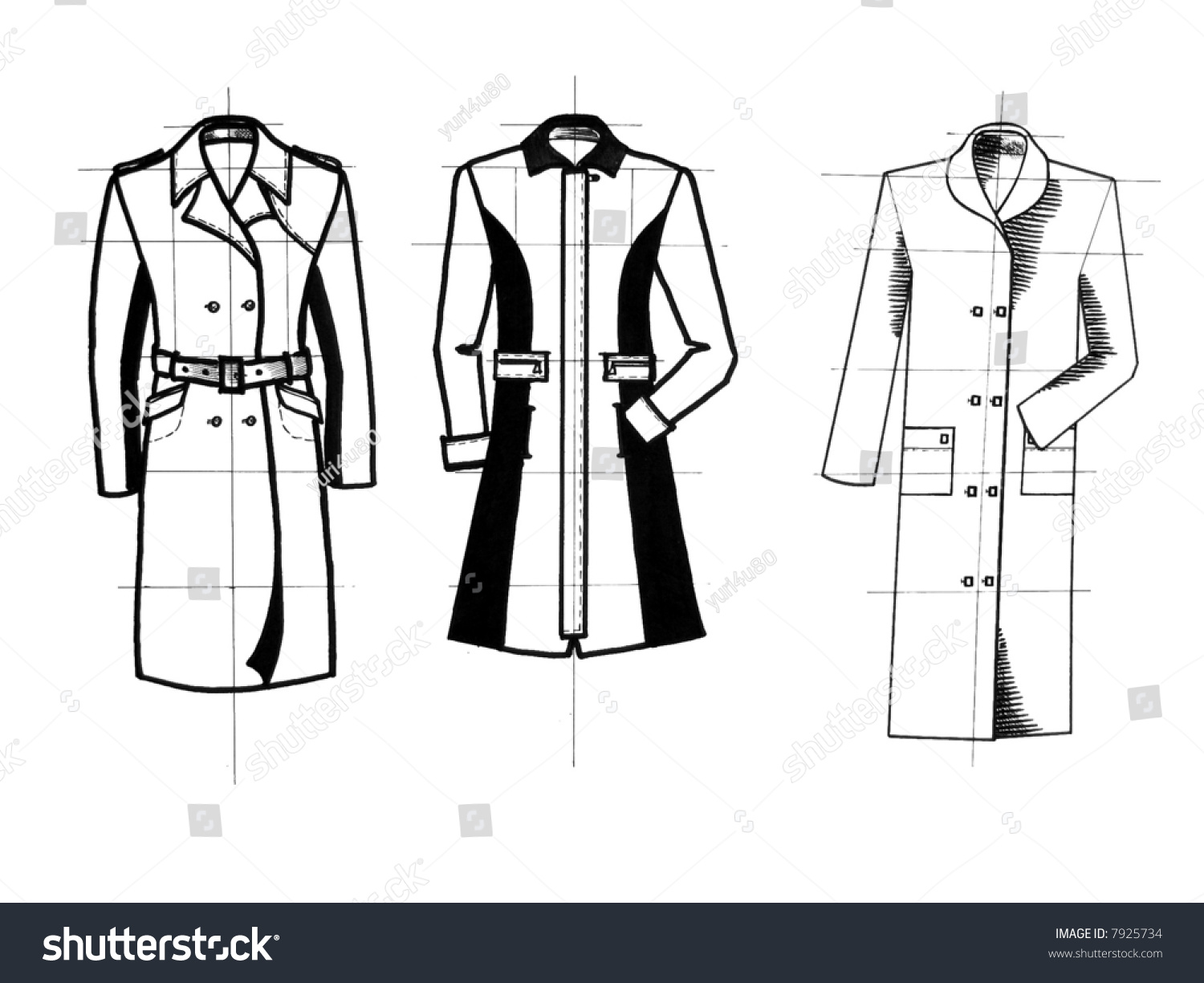 Three Kinds Of Coats Illustration - 7925734 : Shutterstock
