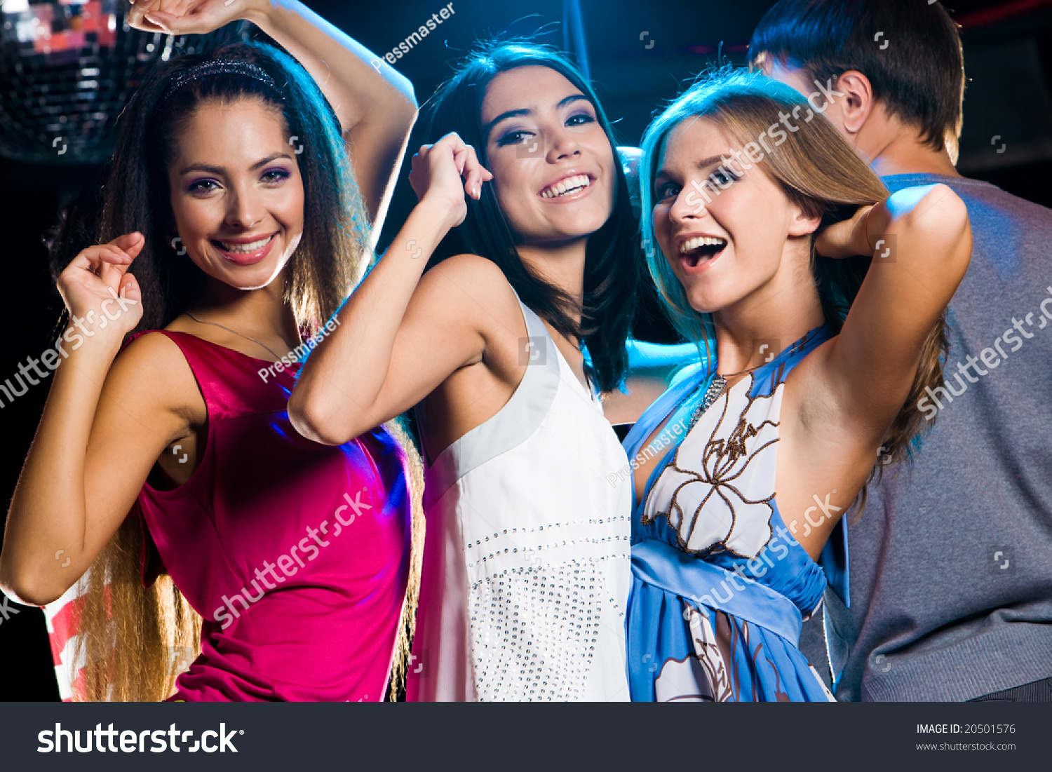 Three Laughing Girls Dancing Together Clib Stock Photo 20501576 ...