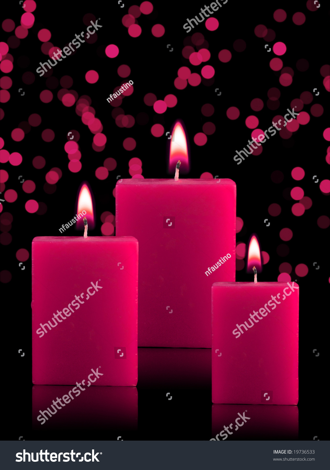 Three Lighted Christmas Candles Dark Background Stock Photo Edit Now 19736533