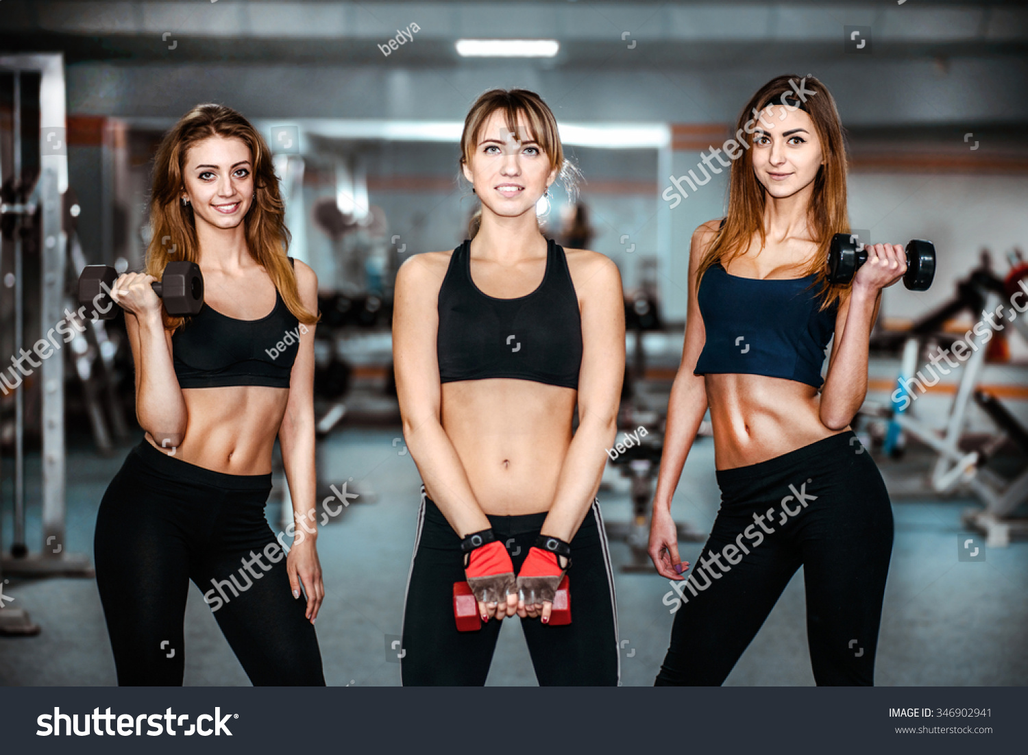 Three Pretty Girls Workout Gym Stock Photo 346902941 | Shutterstock