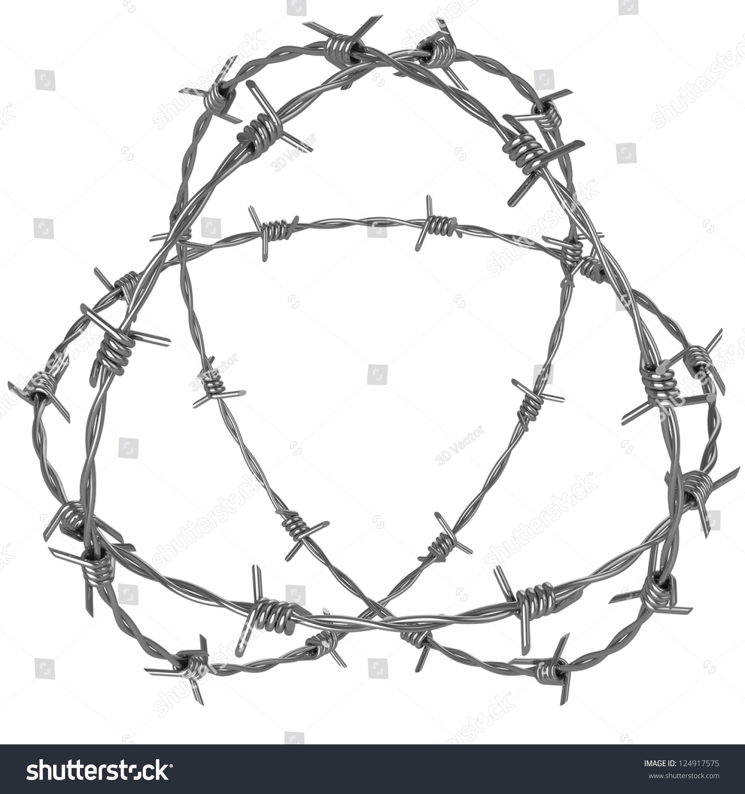 Hakuun Three Rotating Circle Barbed Wire Liittyva Kuvituskuva 124917575