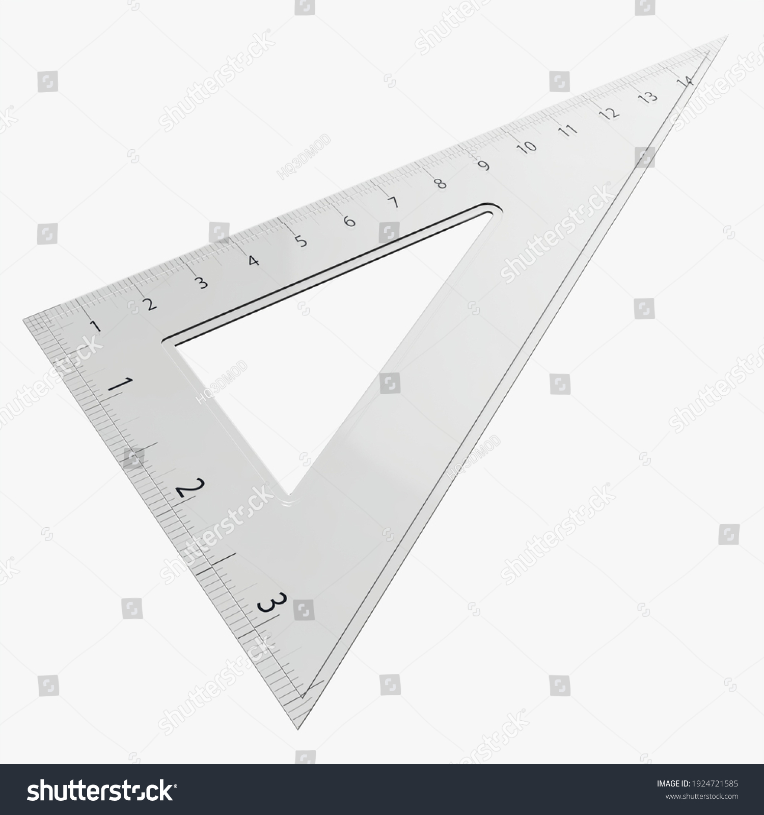 Threesided Ruler 3d Rendering Isolated On Stock Illustration 1924721585 ...