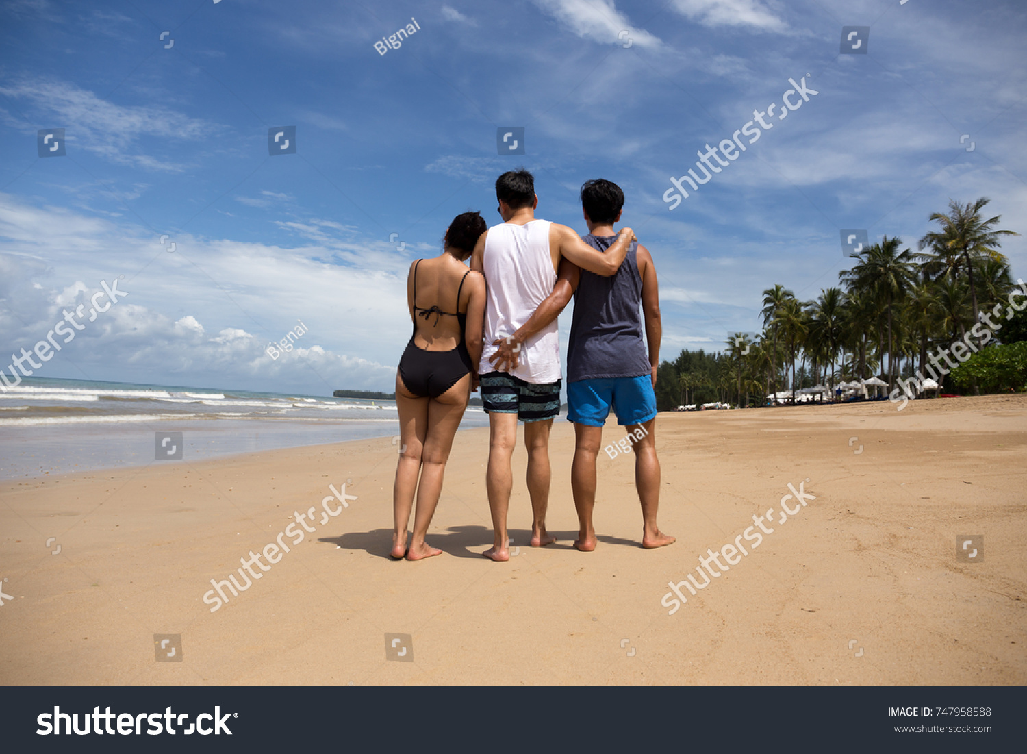 two gay men and a woman Nude sexy ass
