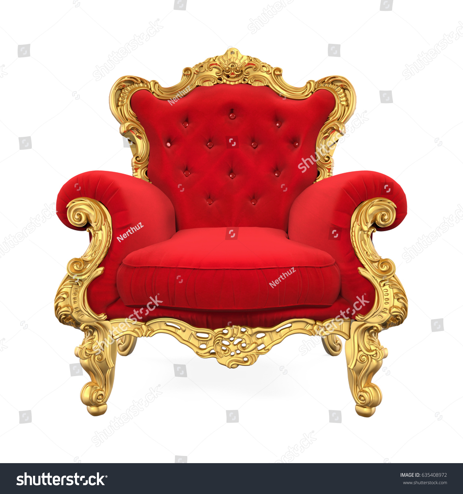 Throne Chair Isolated 3d Rendering Stock Illustration