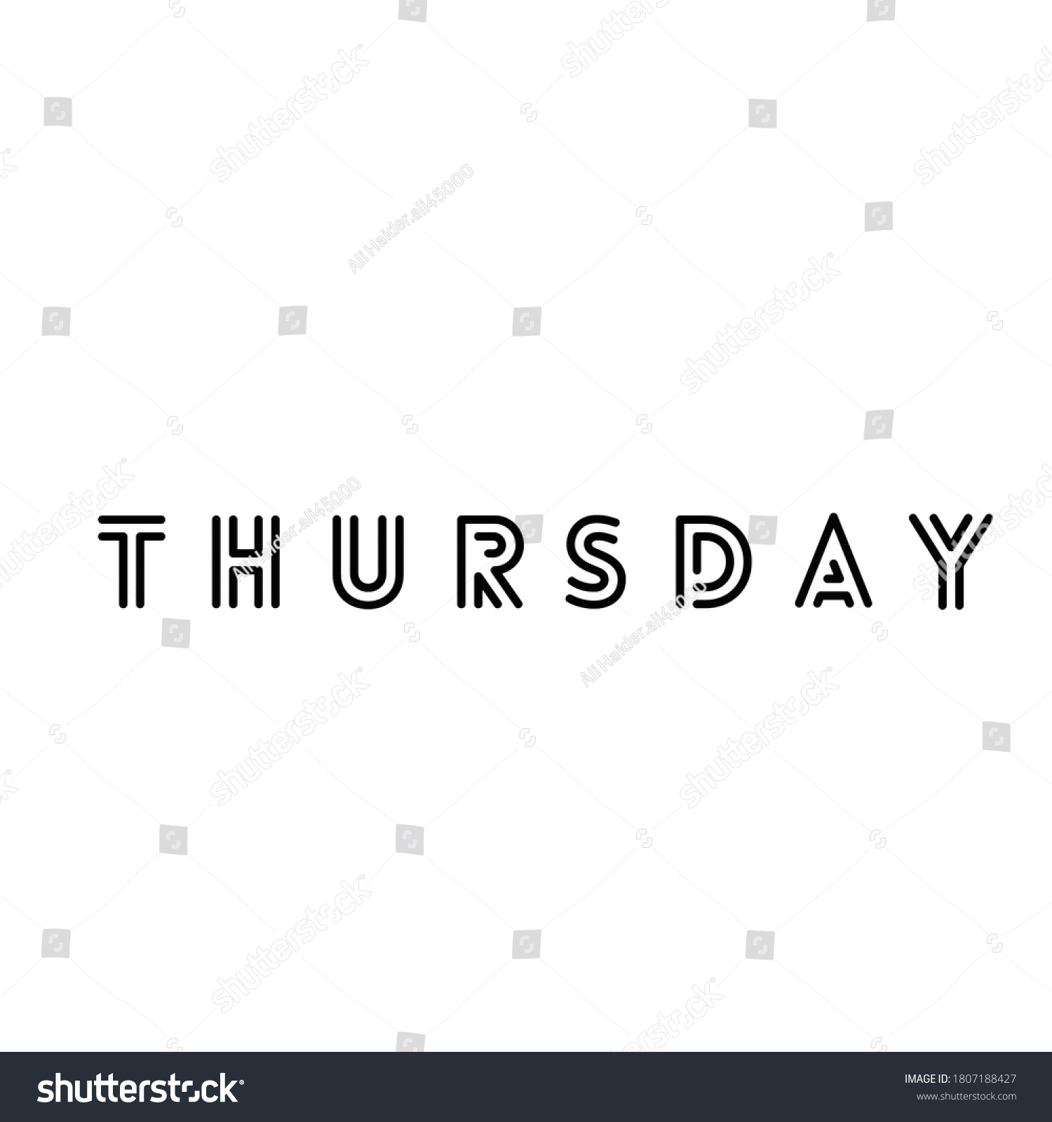 Thursday Black White Poster Stock Illustration 1807188427 | Shutterstock