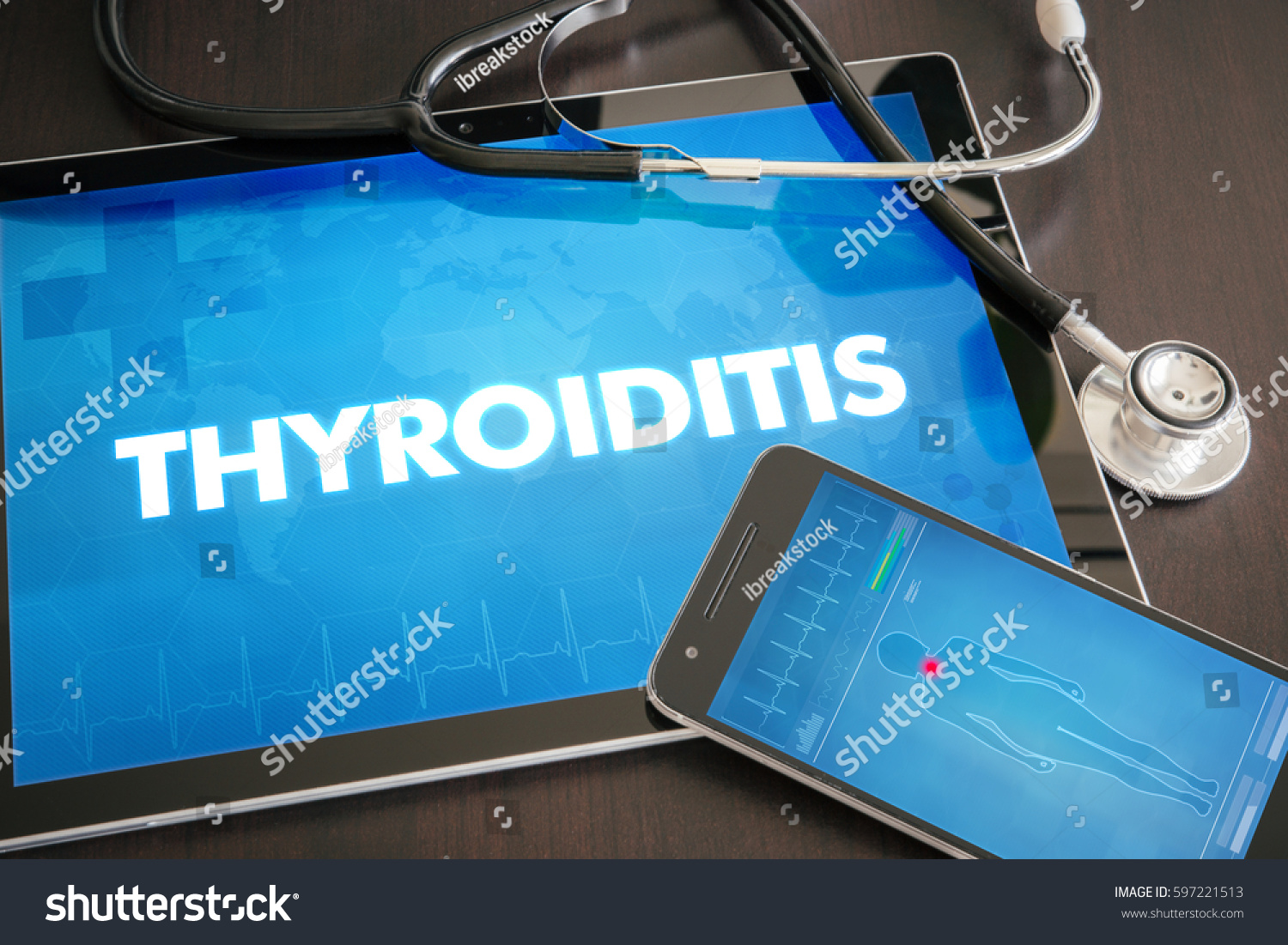 Thyroiditis Endocrine Disease Diagnosis Medical Concept Stock Photo