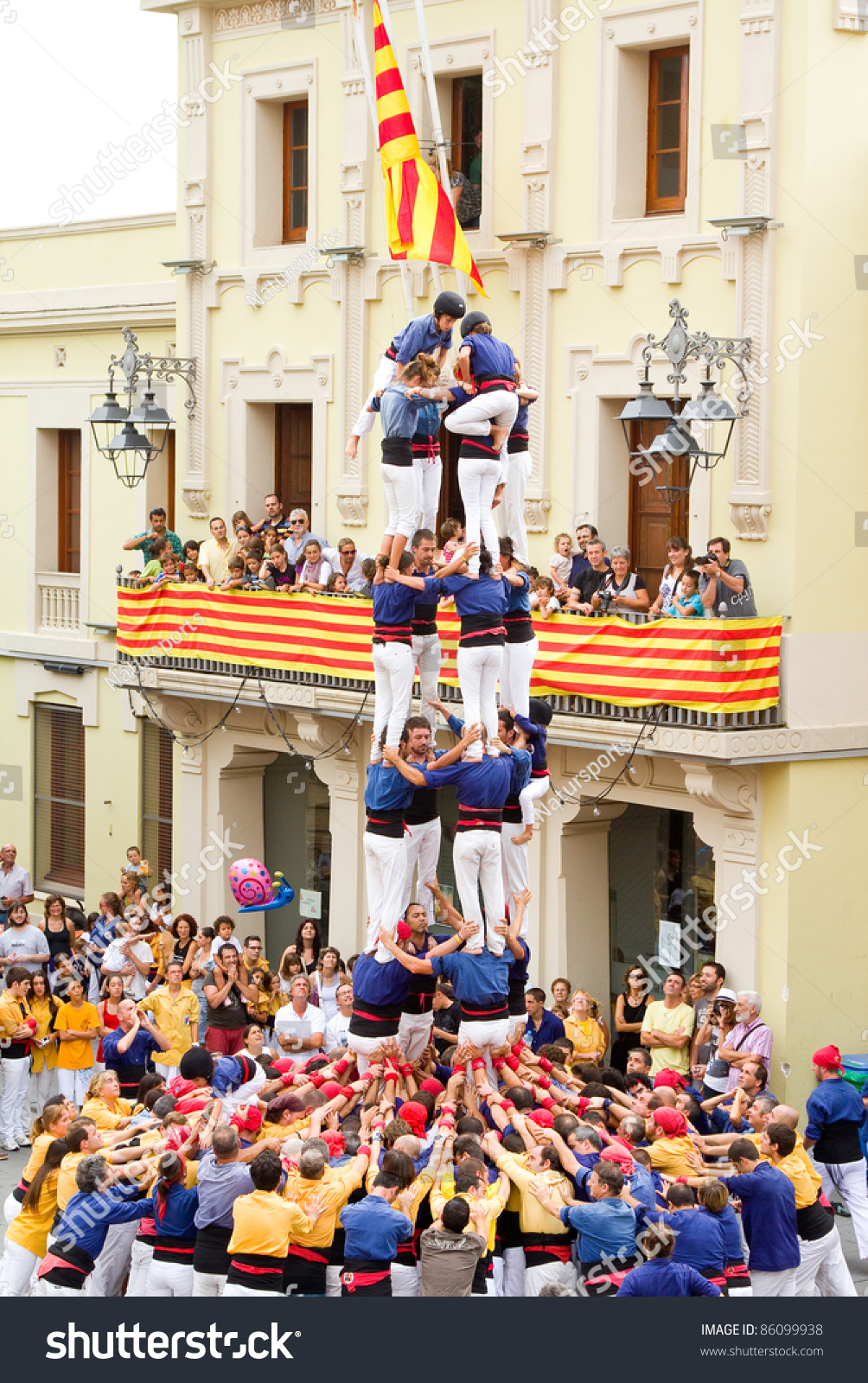 Tiana, Spain - September 18: Unidentified People Of Castellers De ...