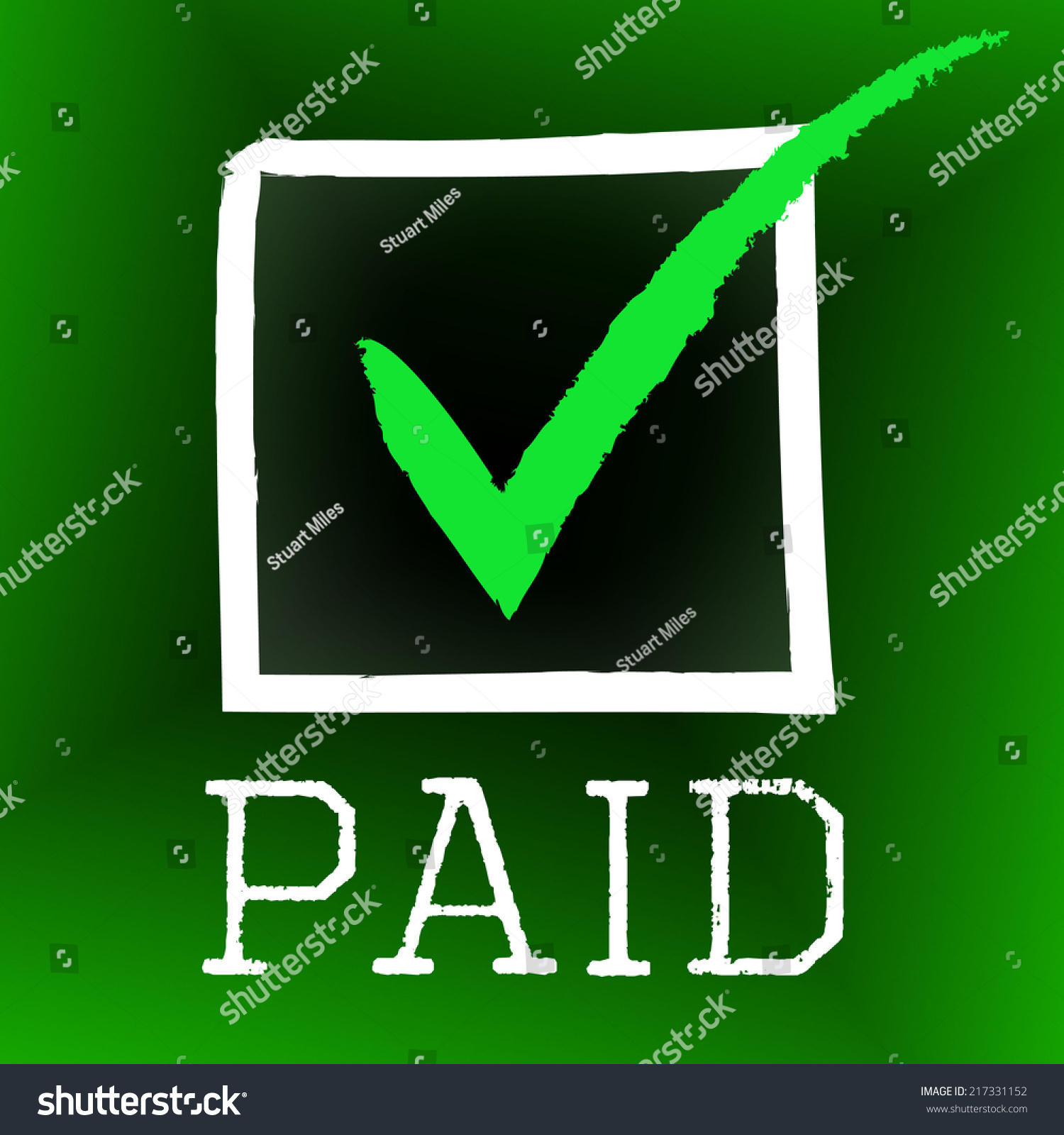 Tick Paid Meaning Mark Paying Yes Stock Illustration