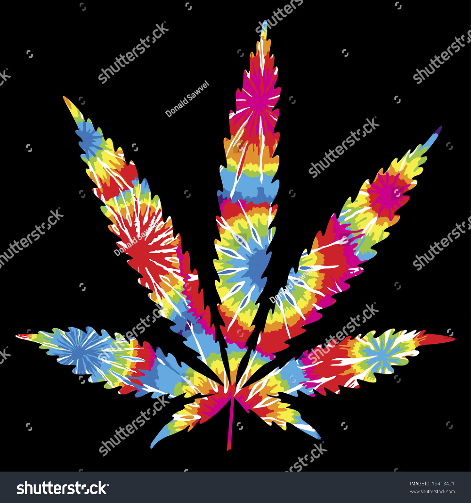 Digital Sublimation Cannabis Tie Dye Pot Leaf Pot Leaf Marijuana PNG