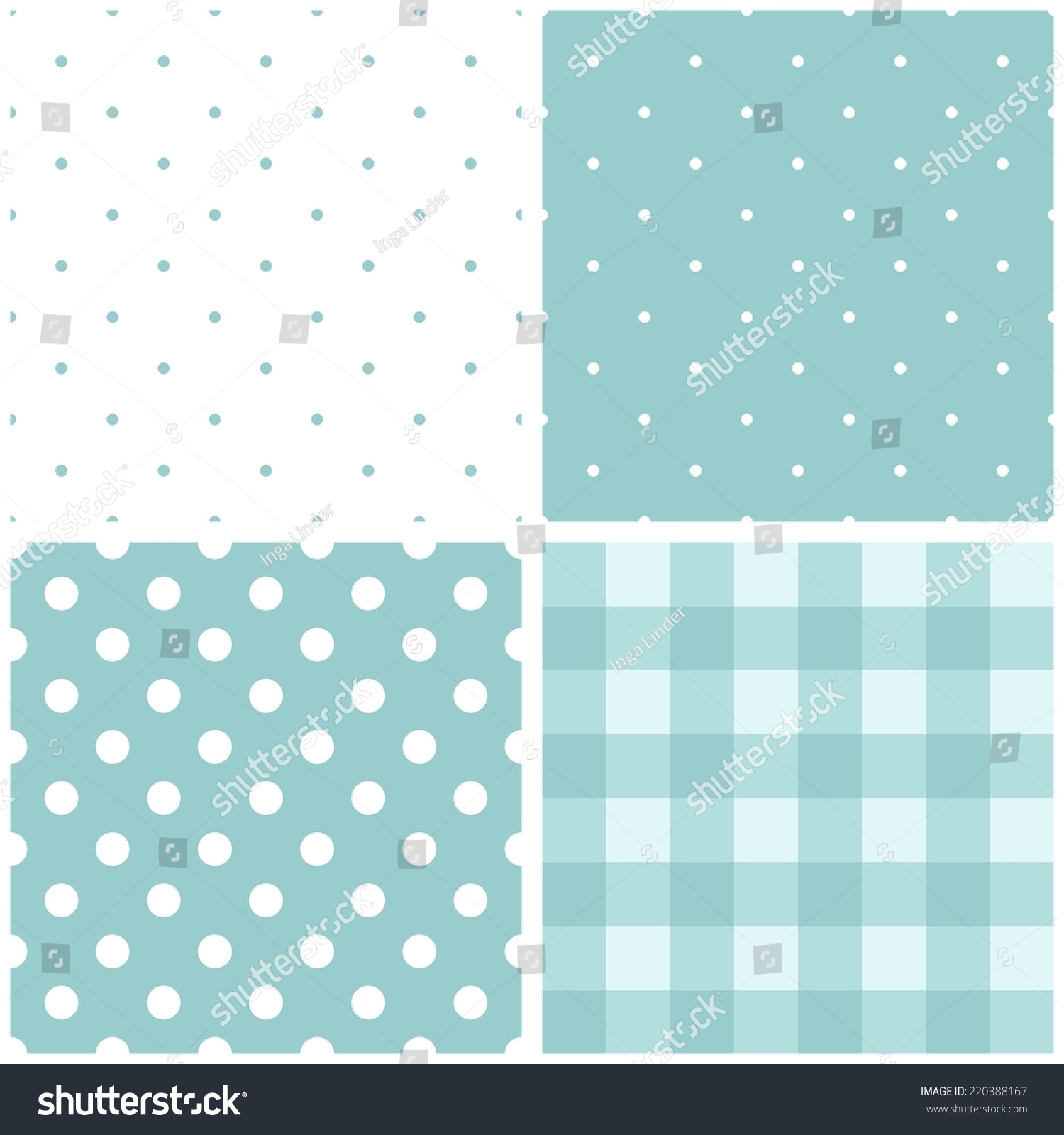 Tile Baby Blue And White Pattern Set With Polka Dots And Checkered ...