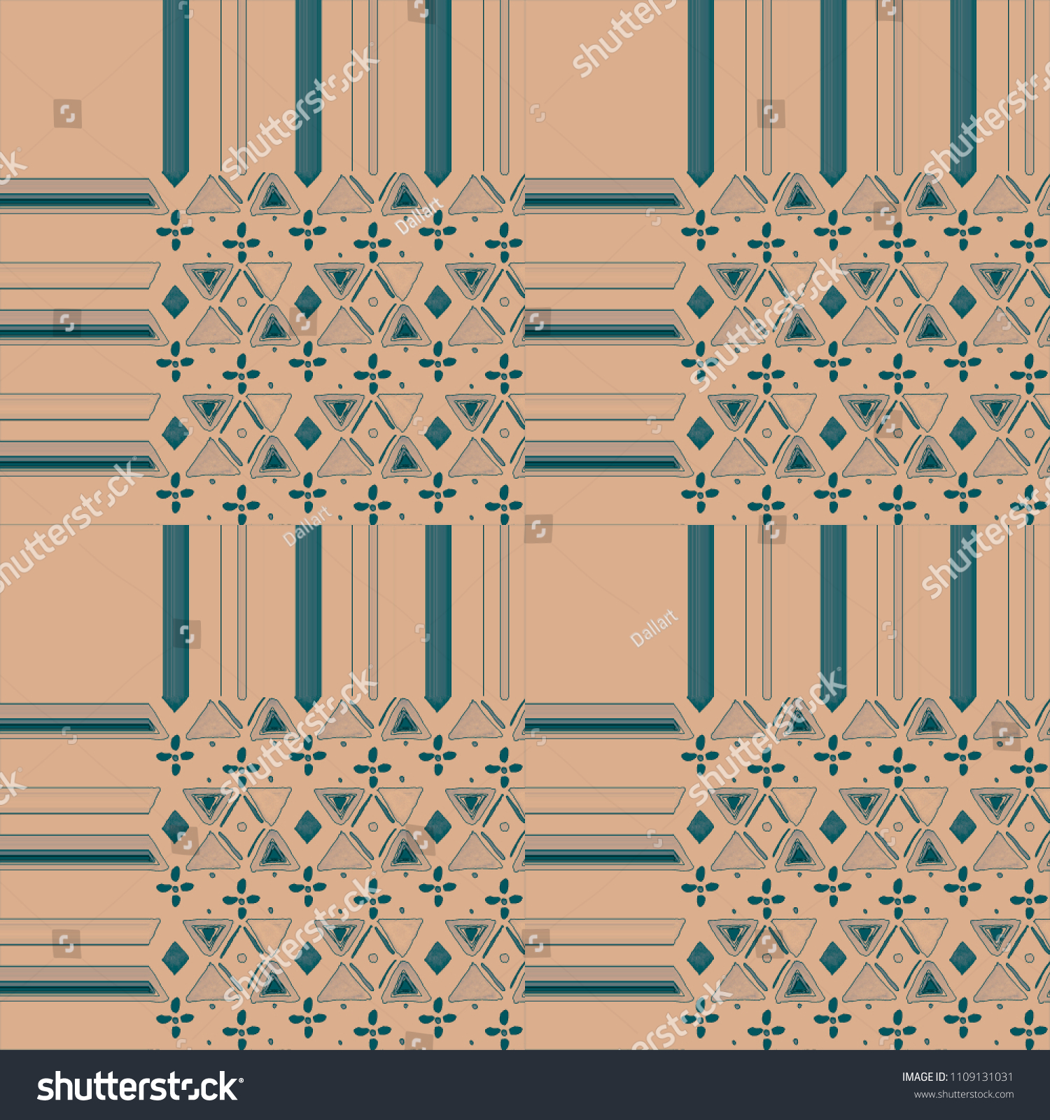 Tiles Background With Stripes And Watercolor Triangles, Lines, Dots Geometric Tiles Background With Stripes And Watercolor Triangles, Lines, Dots Geometric