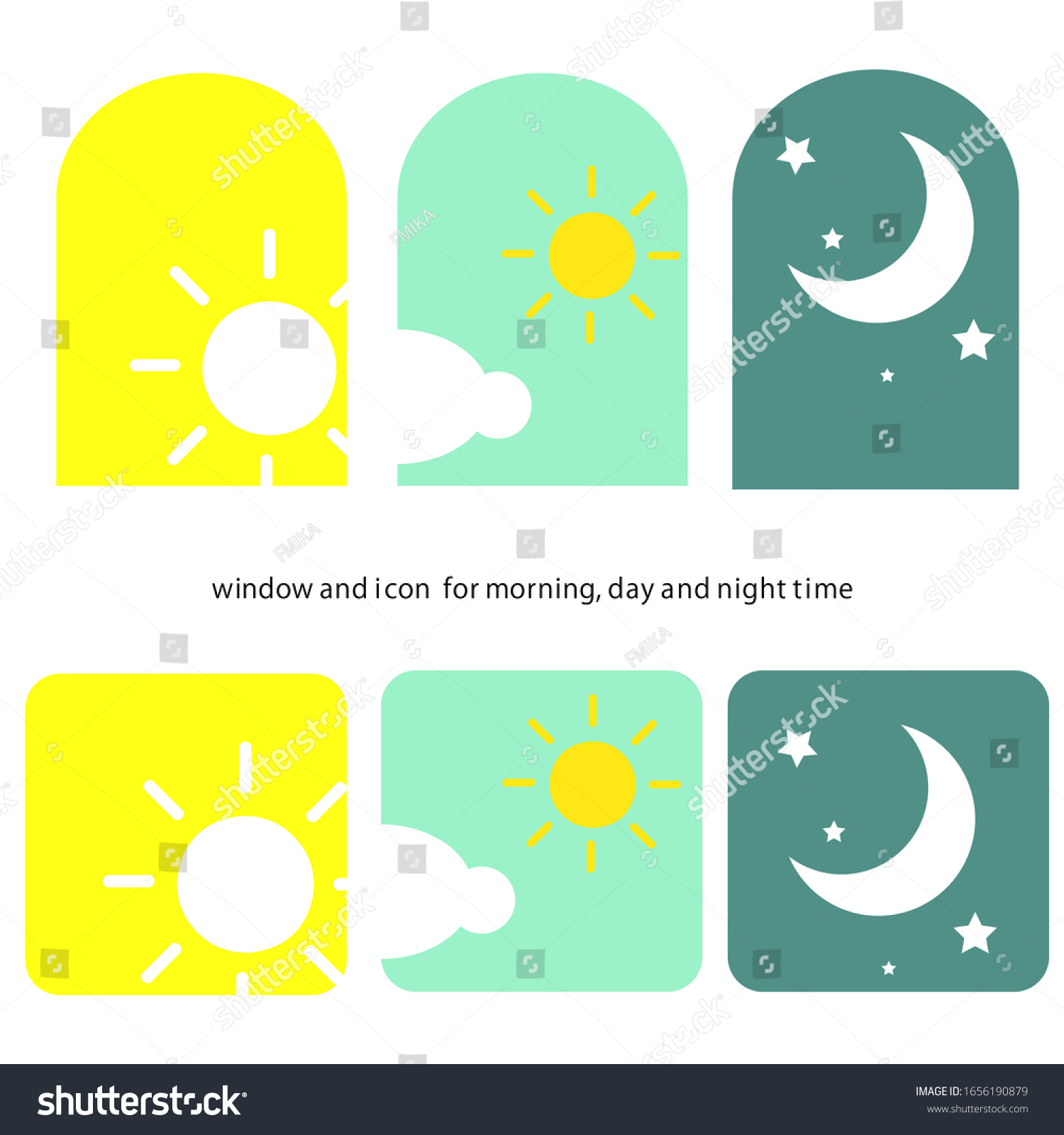 Time Day Icon Set Morning Afternoon Stock Illustration 1656190879 ...