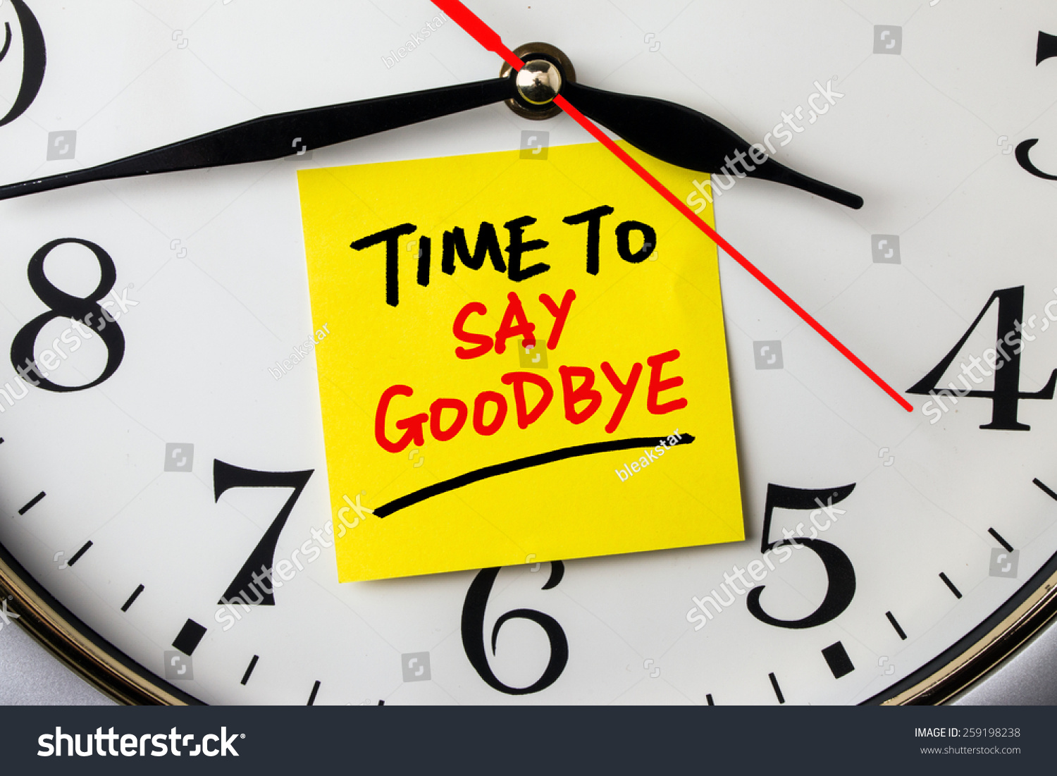 Time Say Goodbye On Postit Stuck Stock Photo 259198238 - Shutterstock