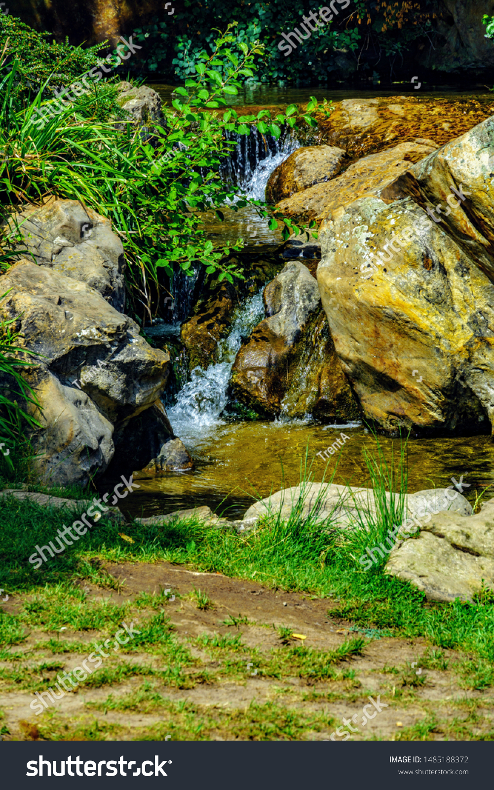 Tiny Waterfall Japanese Garden Germany Stock Photo Edit Now