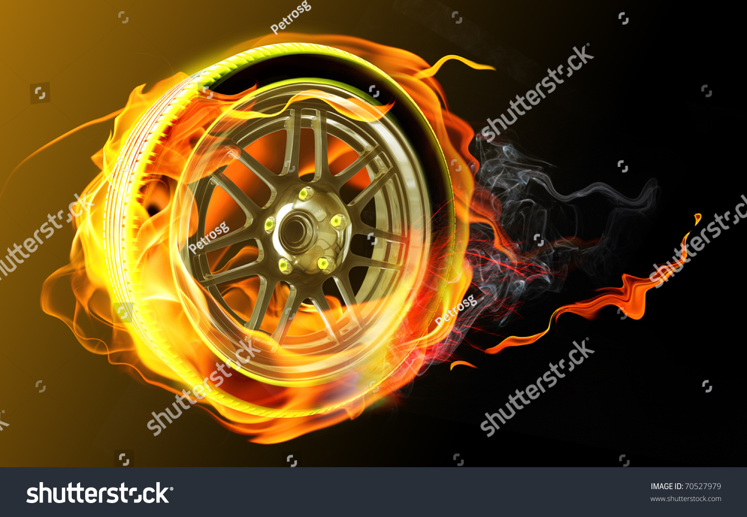 Tire With Fire Stock Photo 70527979 : Shutterstock