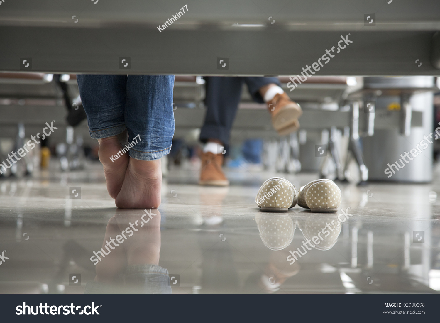Tired Feet Of A Young Woman Having A Rest From Her Shoes Stock Photo ...