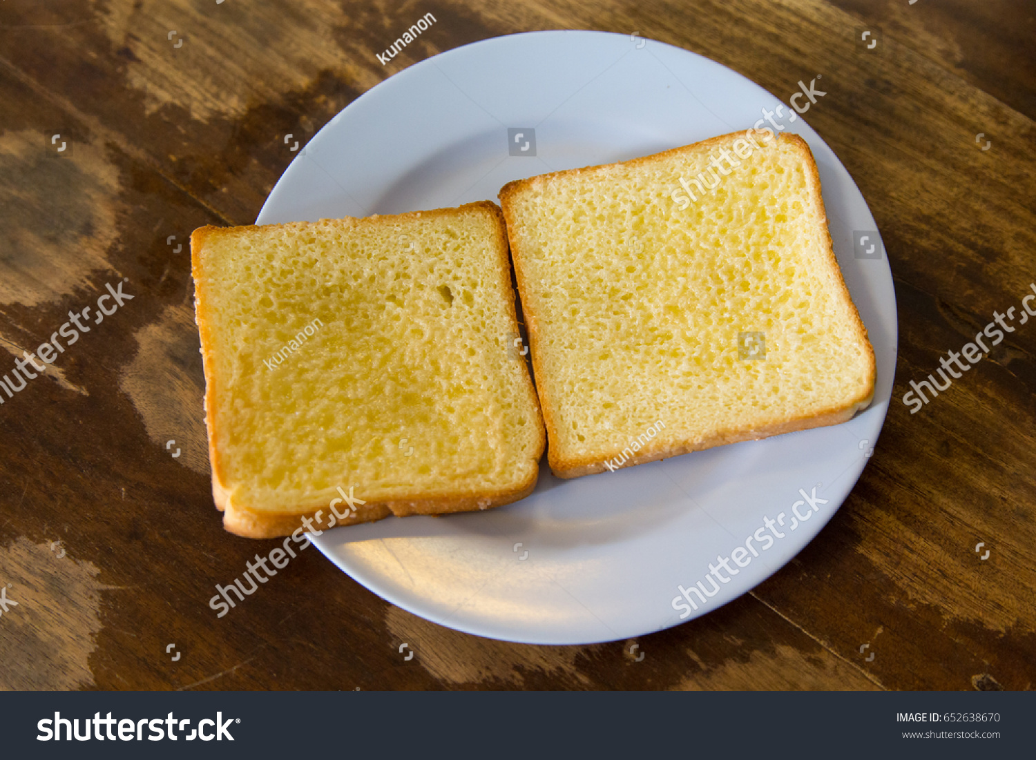 Toast Bread Butter Sugar On Dish Stock Photo Edit Now