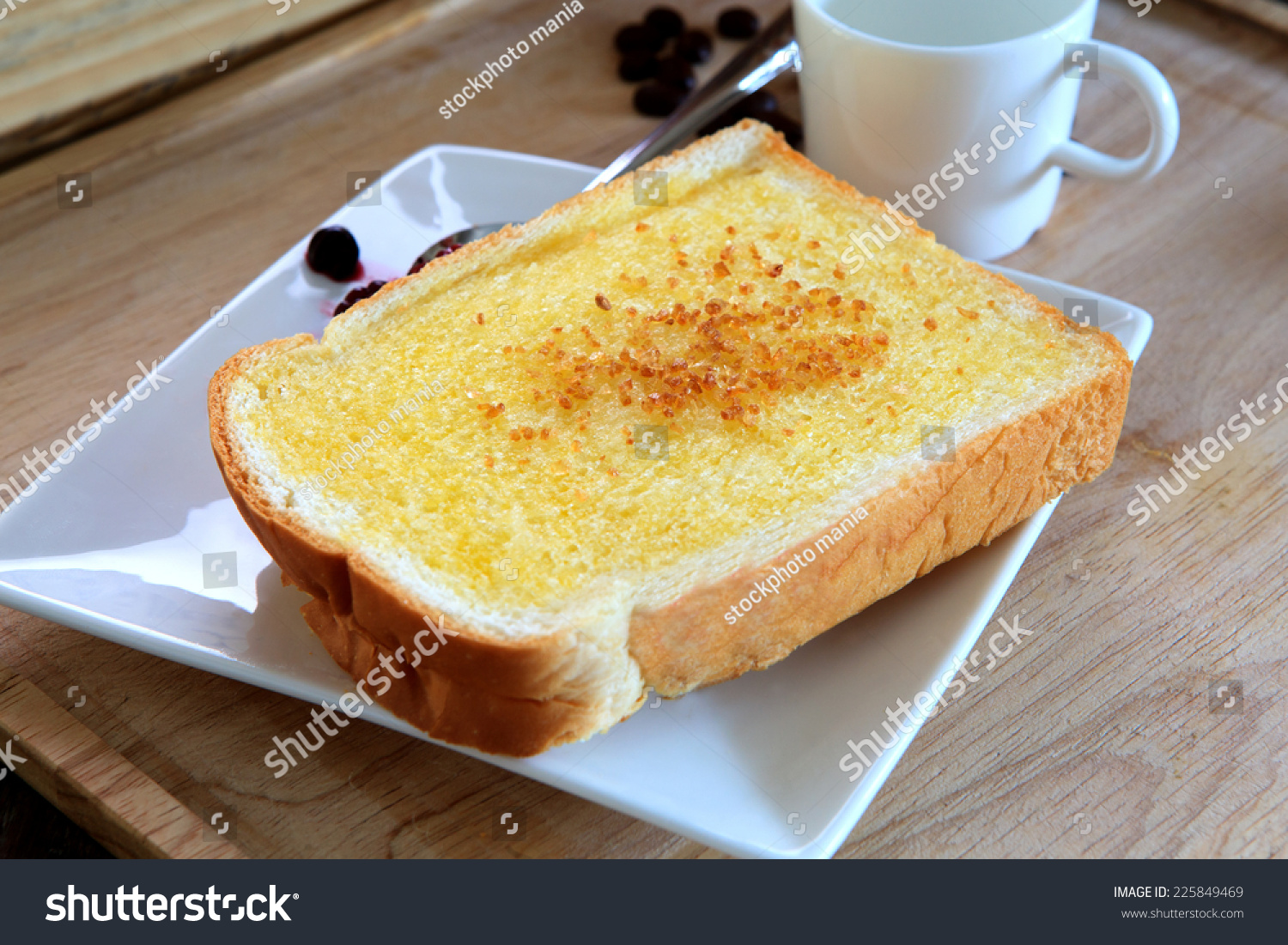 Toast Bread Butter Sugar On White Stock Photo Edit Now