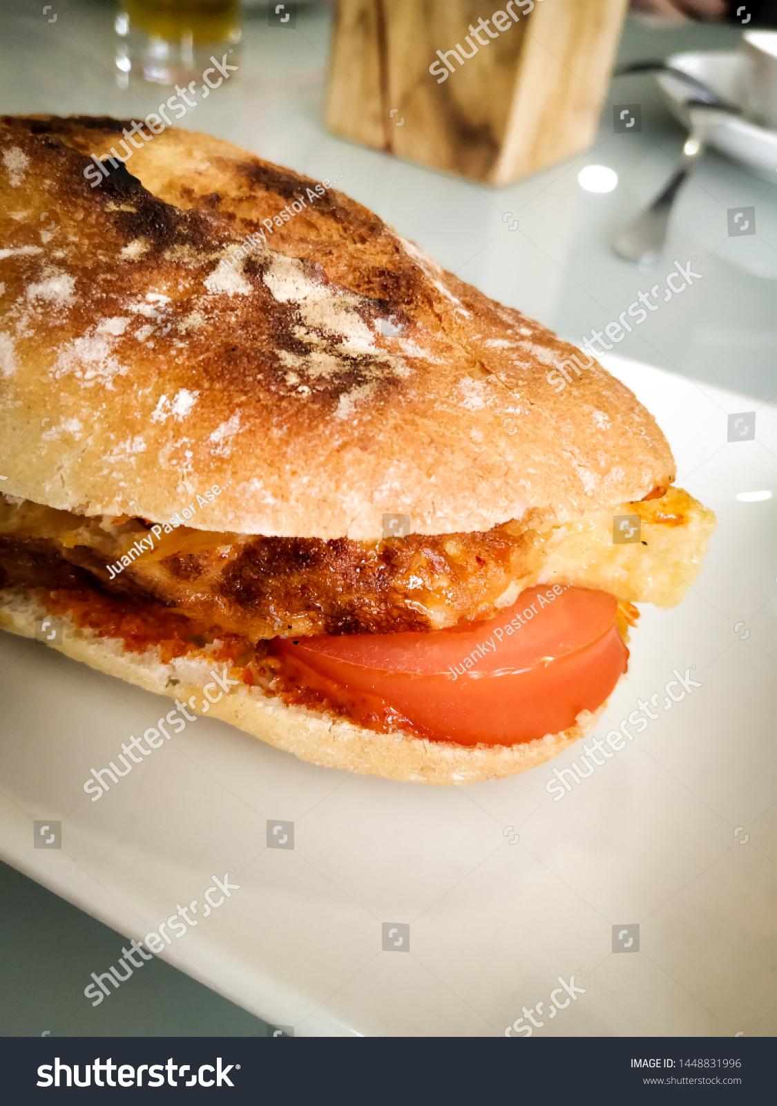 Toasted Rustic Bread Sandwich Spanish Omelette Stock Photo Edit Now