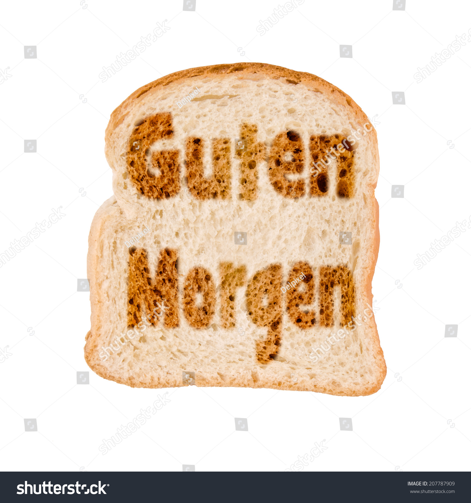 Toasted Slice Bread Guten Morgen Meaning Stock Photo Edit Now 207787909