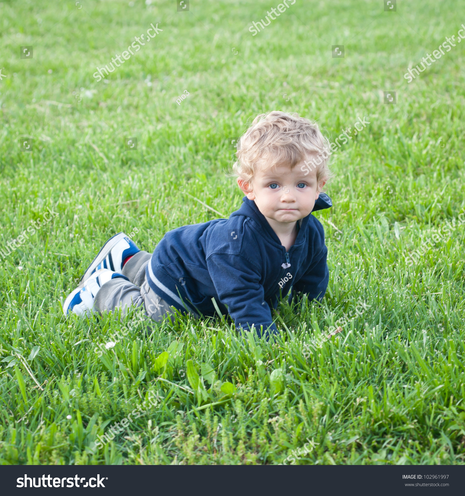 Toddler Boy Playing In The Park Portrait. Stock Photo 102961997 ...