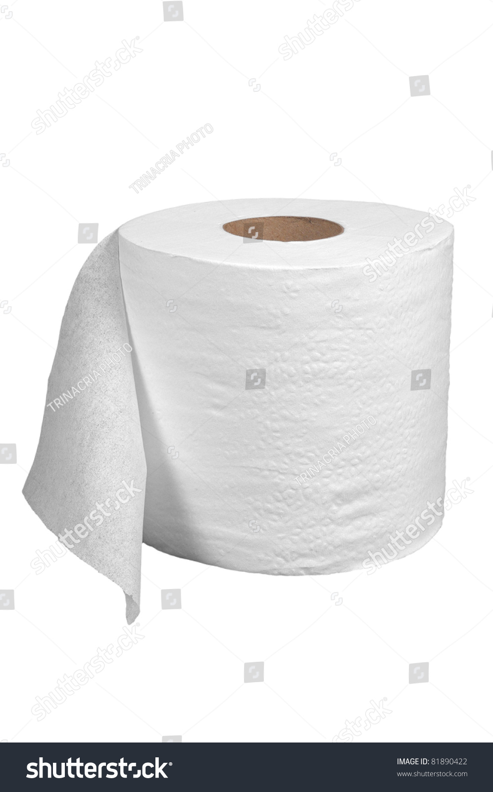 Toilet Paper Isolated Over White Background Stock Photo 81890422 ...