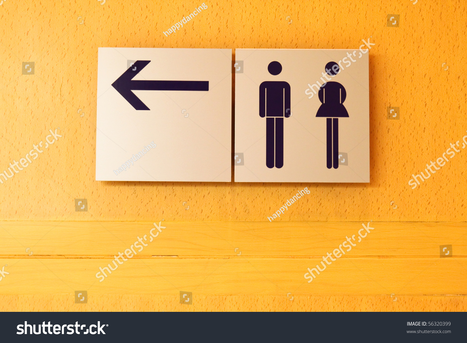 Toilet Sign And Direction With Copy Space Stock Photo 56320399 ...