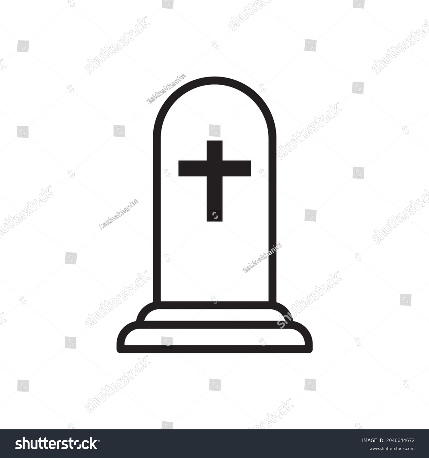 Tombstone Christian Cross Grave Gravestones Stock Illustration ...